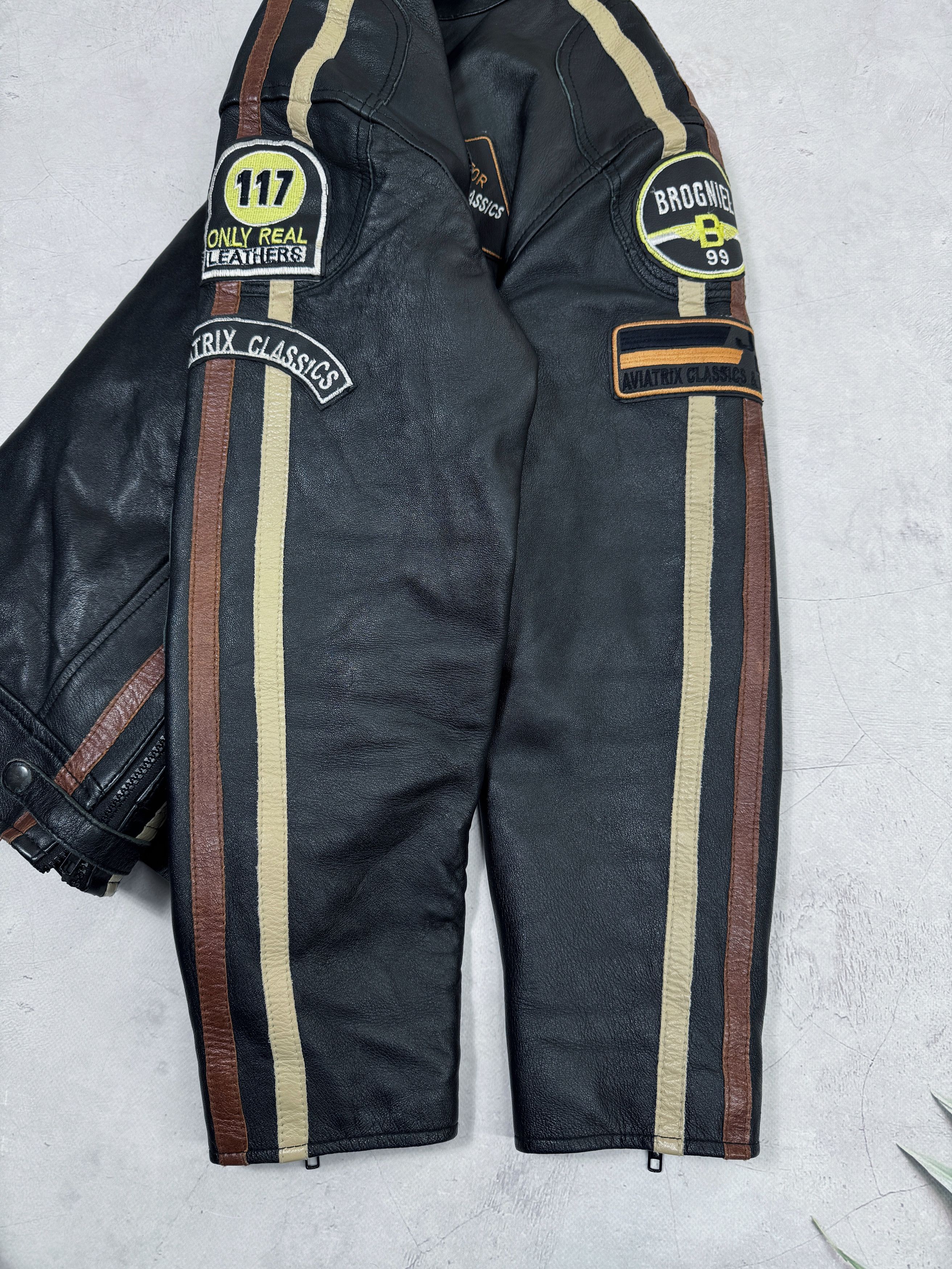Other Vintage Racing Speed Leather Motorcycle Jacket Brogniez Size US M / EU 48-50 / 2 - 16 Thumbnail