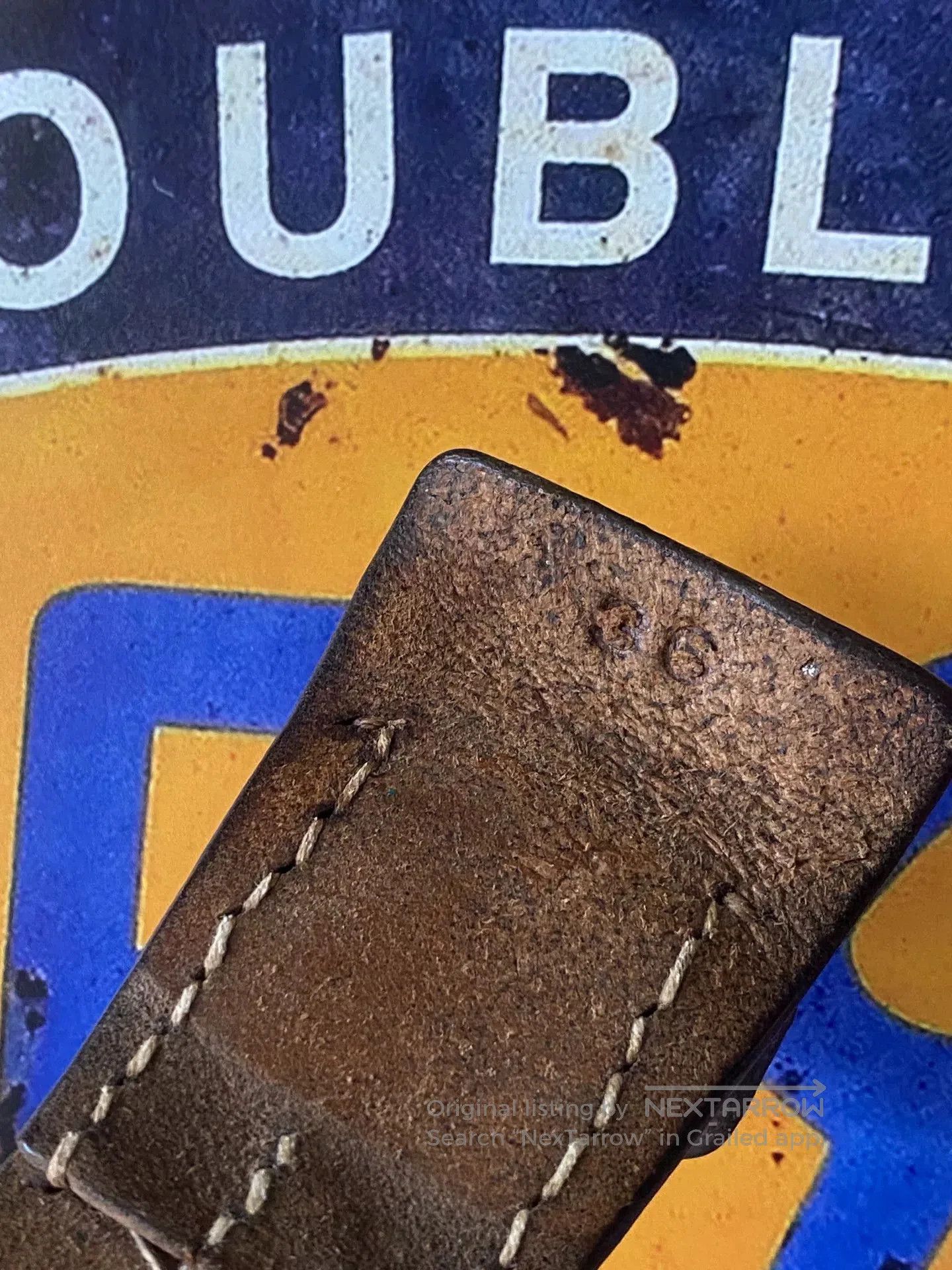 RRL Ralph Lauren Limited Edition Double RL Leather Belt. Size ONE SIZE - 9 Thumbnail