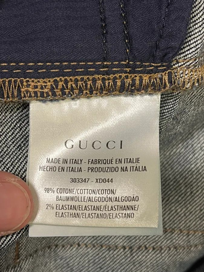 Designer × Gucci × Vintage Gucci Navy Brut Floral Denim Jeans Size US 32 / EU 48 - 12 Thumbnail