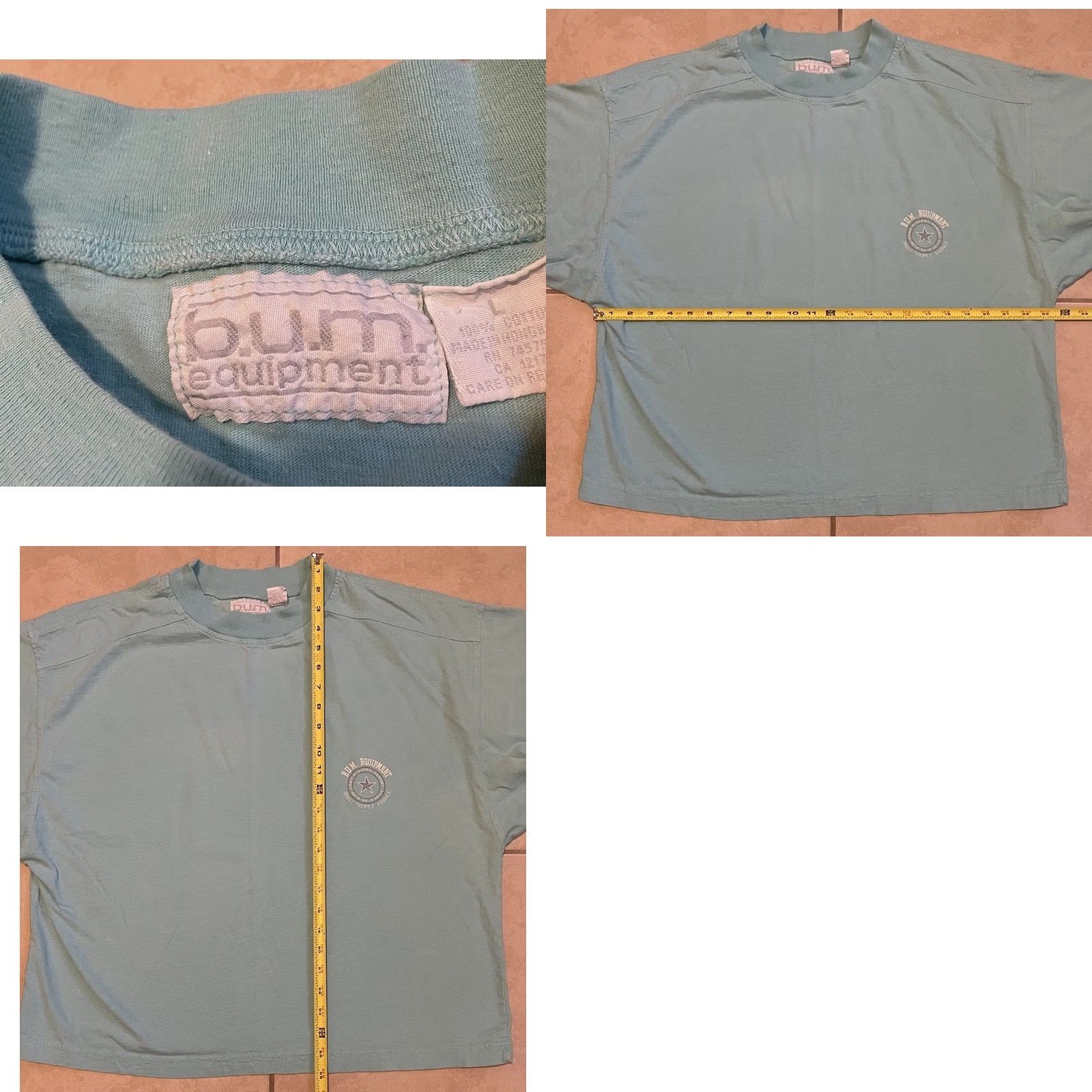 Vintage VINTAGE B.U.M. Equipment Shirt Mens L Green 90s Graphic Tee Surf Beach Vaporwave 80s Grunge Boxy Crop Fit Size US L / EU 52-54 / 3 - 8 Thumbnail