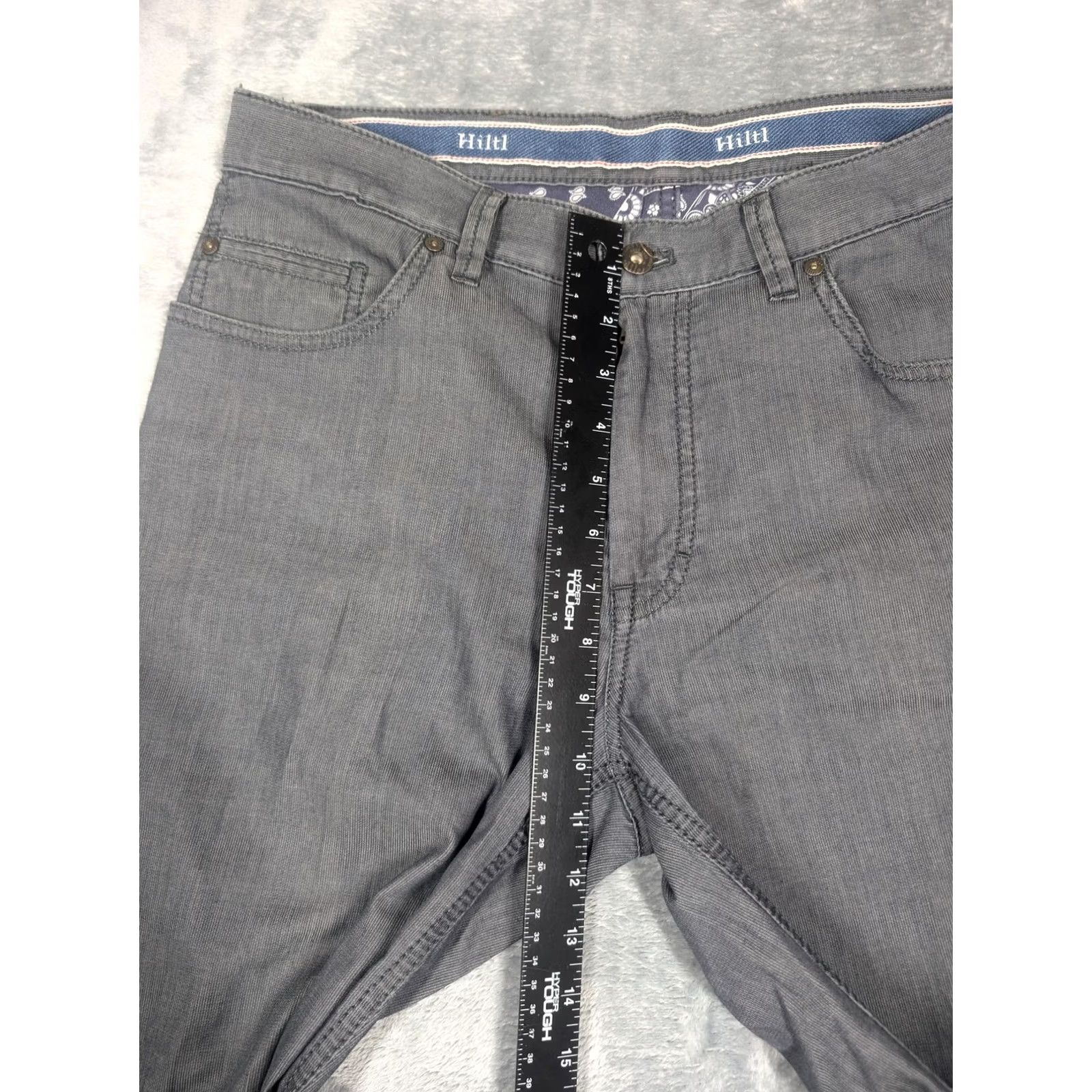 Vintage Hiltl Jeans Mens 32x25 Gray 5Pocket Straight Leg Zip Fly Premium Casual Trousers Size US 32 / EU 48 - 3 Thumbnail