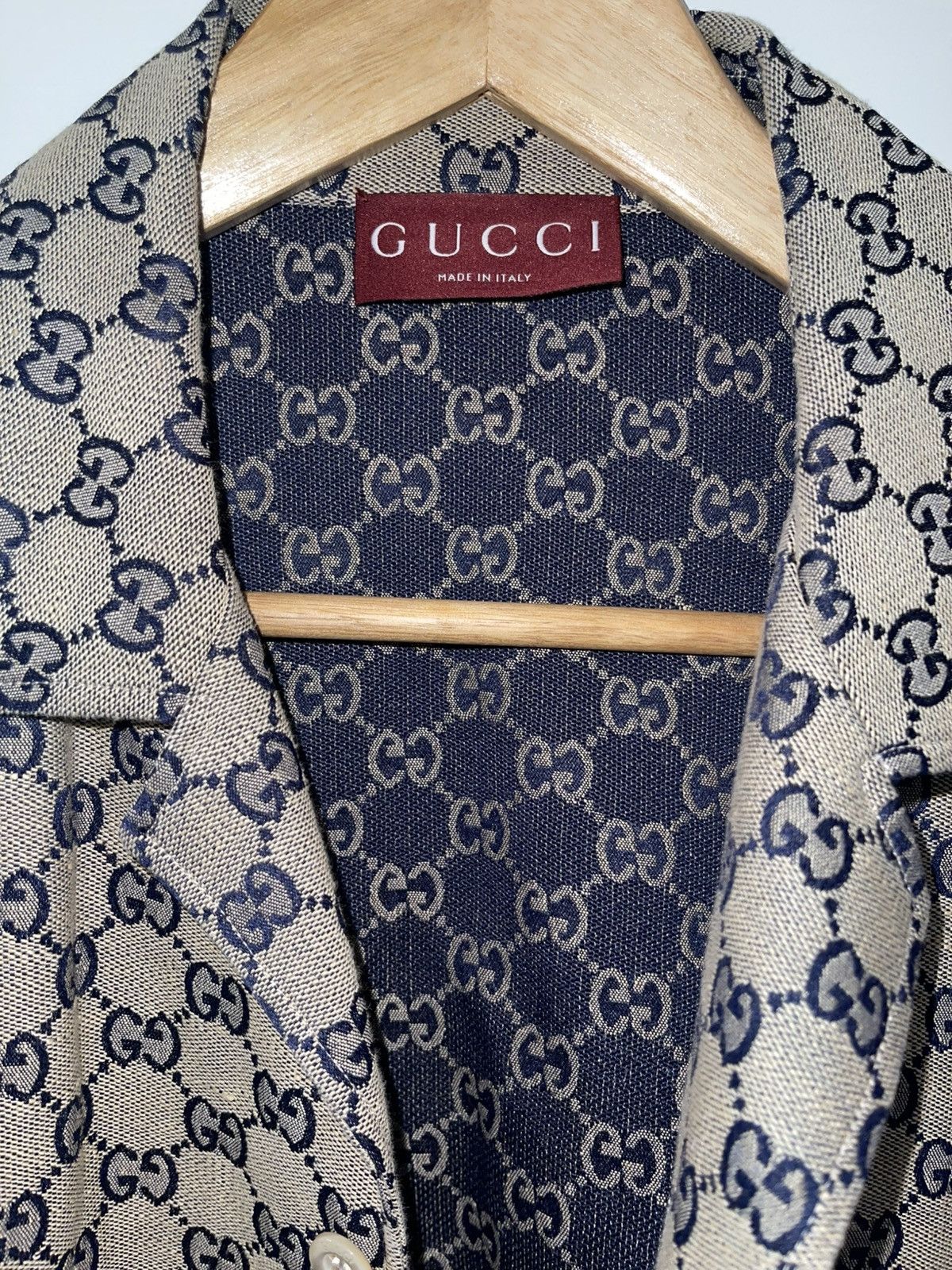Gucci GG LINEN BLEND CANVAS SHIRT Size US XL / EU 56 / 4 - 2 Thumbnail