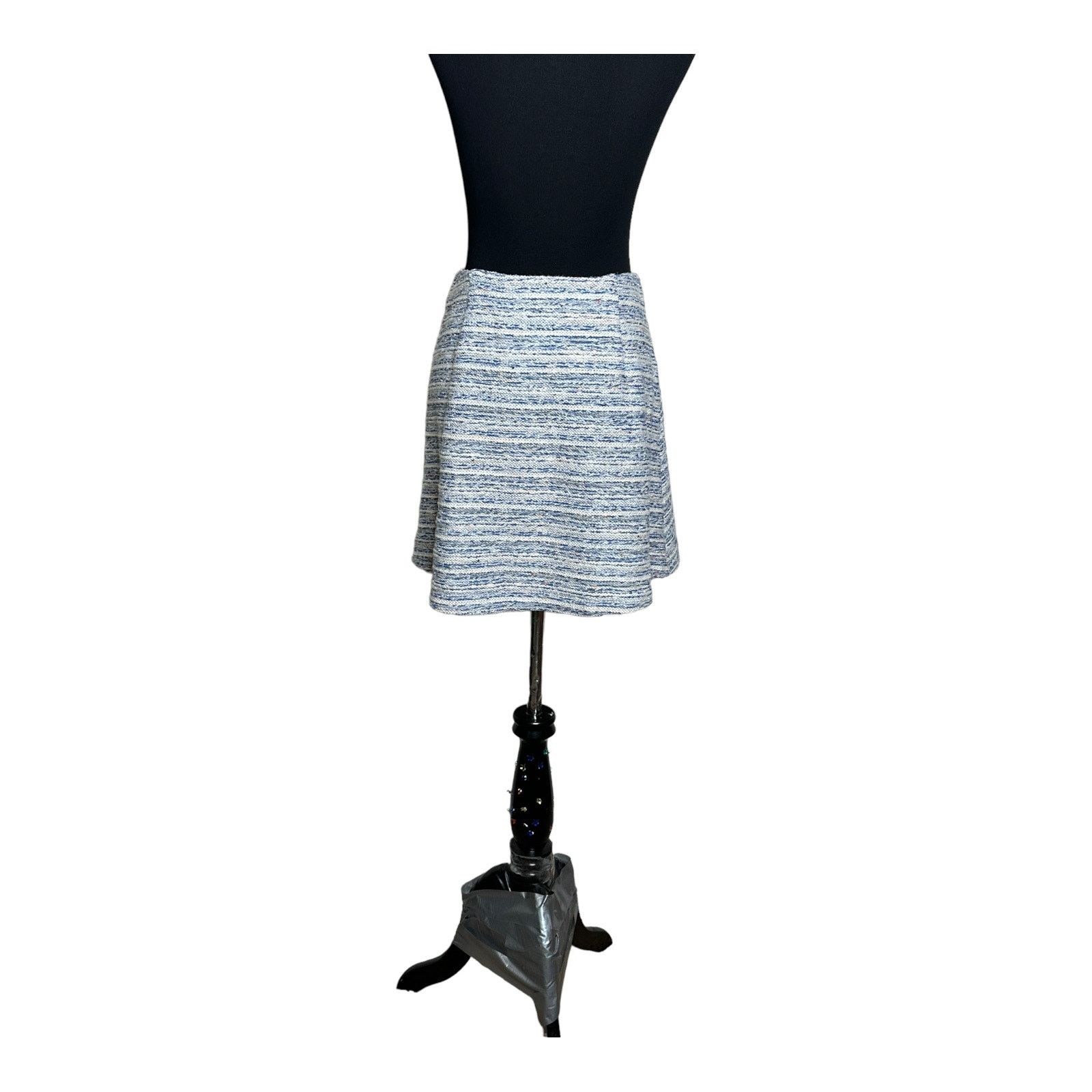 Loft Loft blue tweed lined A line mini pull on skirt size XS Size 27" / US 4 / IT 40 - 9 Thumbnail