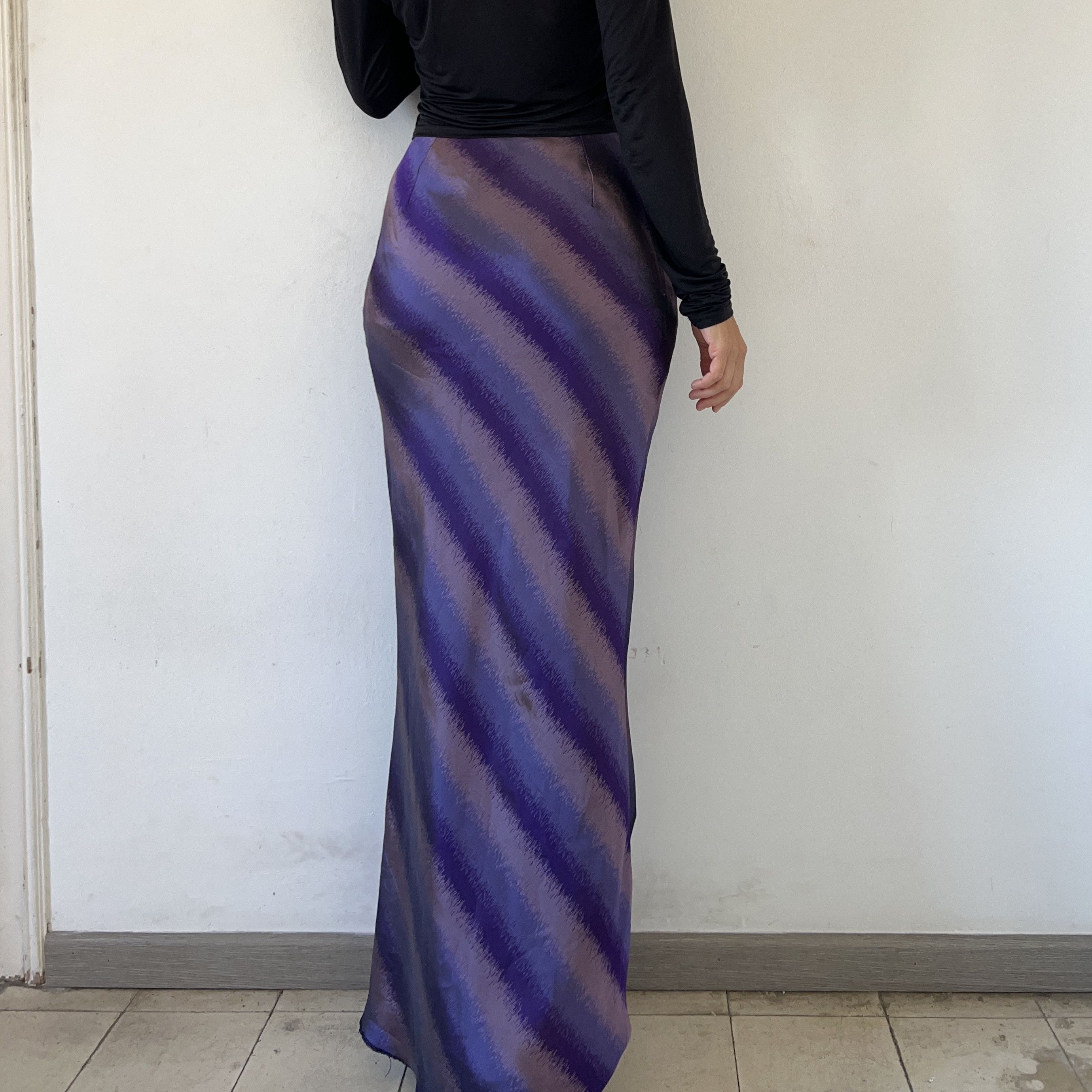 Vintage Vintage 90s Satin Maxi Skirt Size 28" / US 6 / IT 42 - 4 Thumbnail