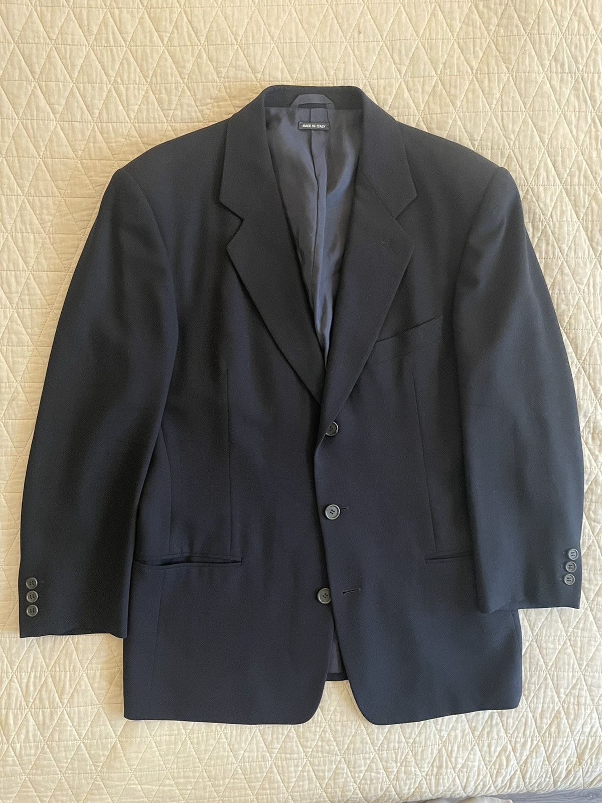Giorgio Armani × Vintage 3-Button Wool Crepe Jacket Size 38R - 1 Thumbnail