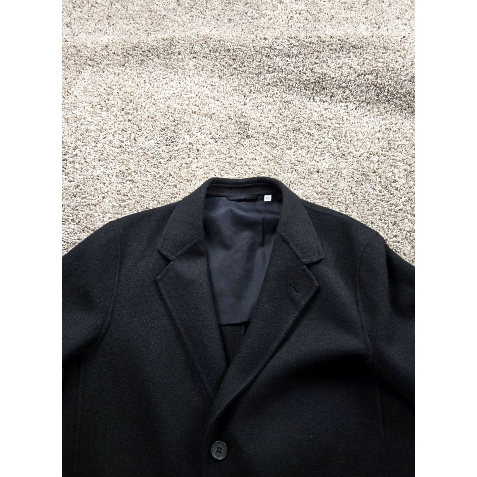 Uniqlo Uniqlo U Double Faced Overcoat Mens S Black Wool Blend Pockets 3 Button Long Coat Pattern Solid Size US S / EU 44-46 / 1 - 3 Thumbnail