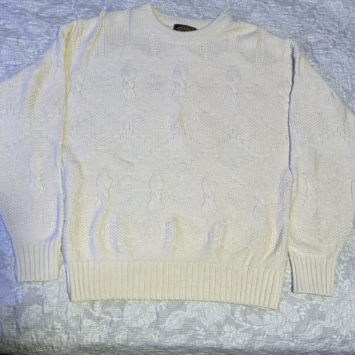 Eddie Bauer × Vintage eddie bauer white cable knit sweater Size US L / EU 52-54 / 3 - 1 Thumbnail