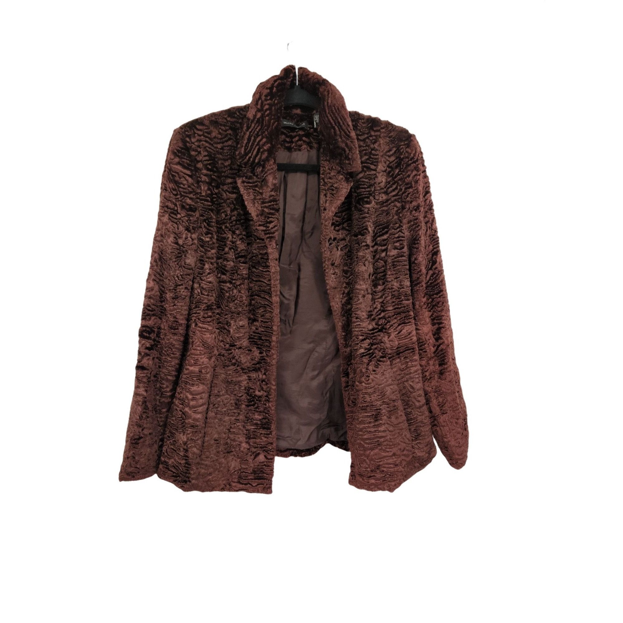 Vintage Vtg 90's Vegan Faux Persian Lamb Fur Jacket Sz M Chocolate T Size M / US 6-8 / IT 42-44 - 4 Thumbnail
