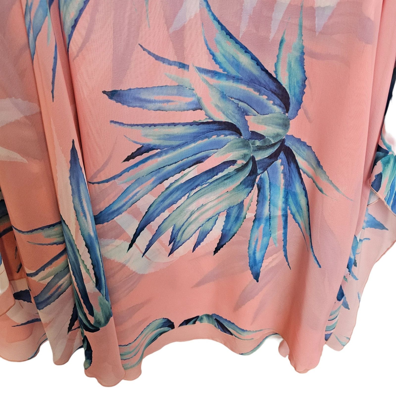 Show Me Your MuMu Show Me Your Mumu Womens Floral Cape Blouse Size S Tropical Size S / US 4 / IT 40 - 3 Thumbnail