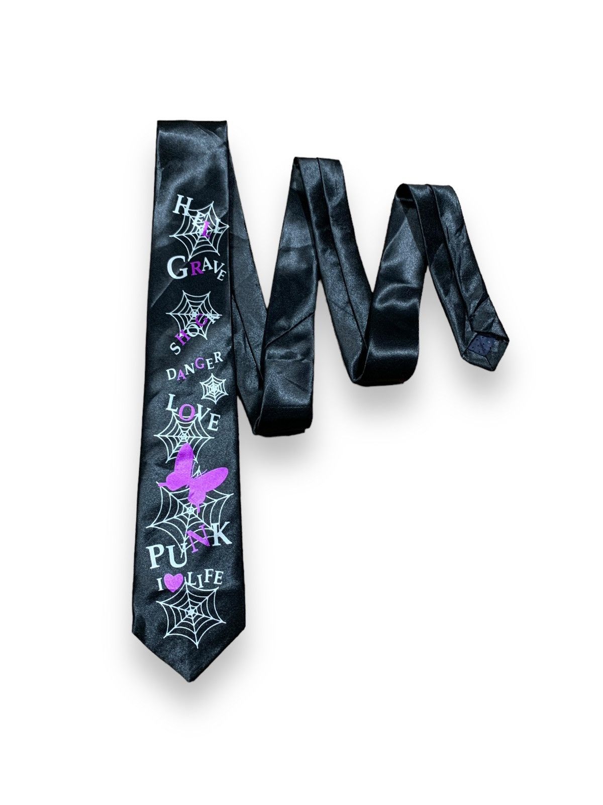 14th Addiction × Beauty Beast × KMRii Punk Love butterfly gothic rock bondage slim neck tie Size ONE SIZE - 2 Thumbnail