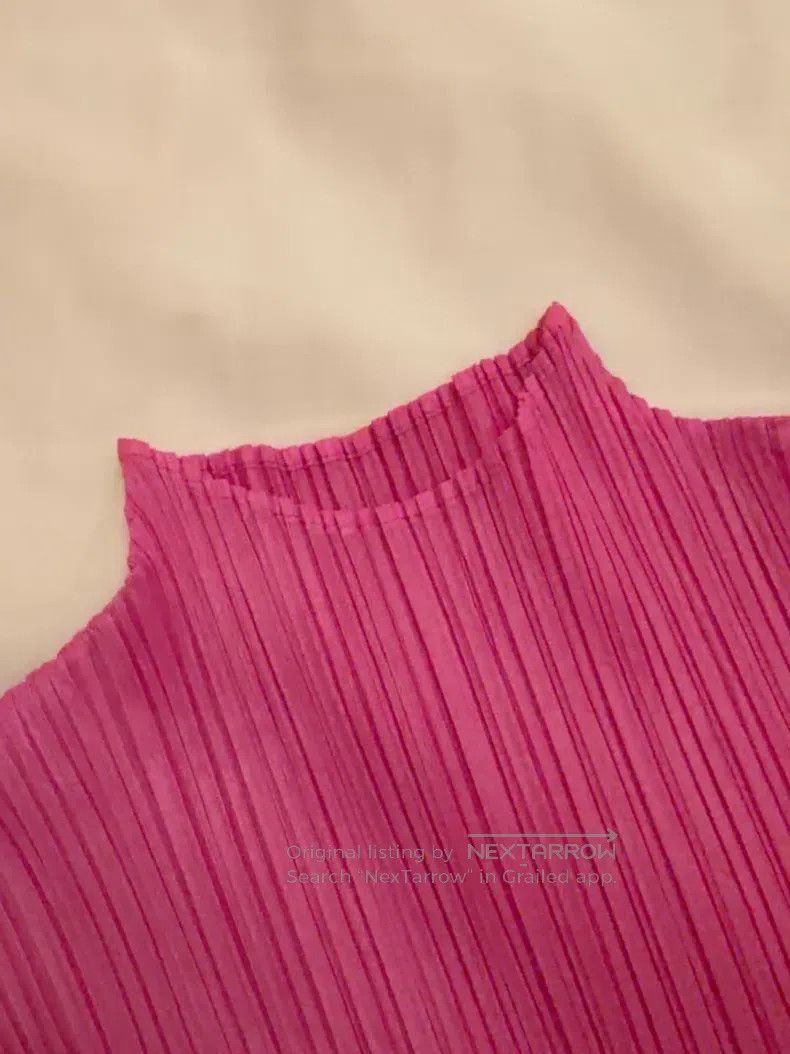 Issey Miyake Issey Miyake Pink Turtleneck Short Sleeve Size S / US 4 / IT 40 - 5 Thumbnail