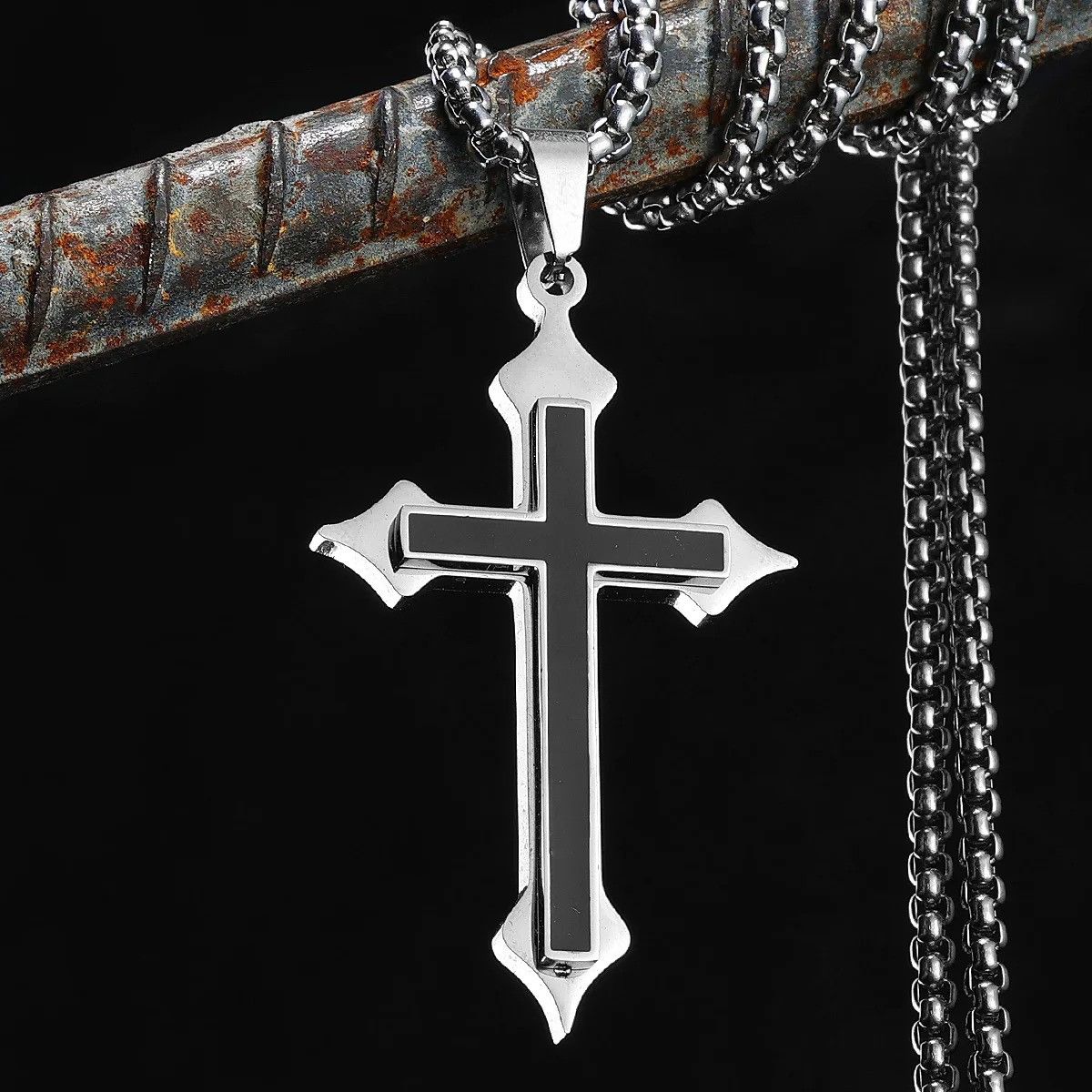 Other Double Layer Cross Pendant Accessories Necklace Gifts Size ONE SIZE - 2 Thumbnail