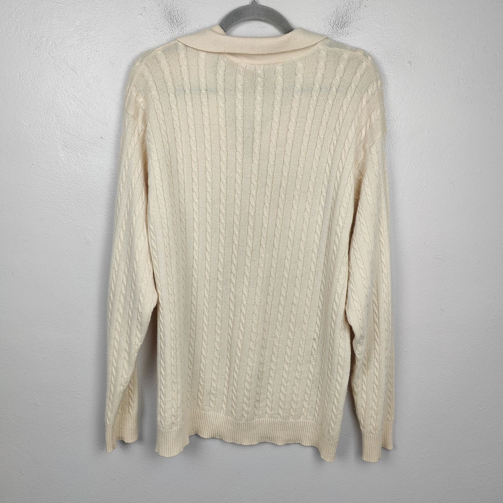 Kirkland Signature Vintage Kirkland Cableknit Cashmere Polo Sweater Men Large Size US L / EU 52-54 / 3 - 7 Thumbnail