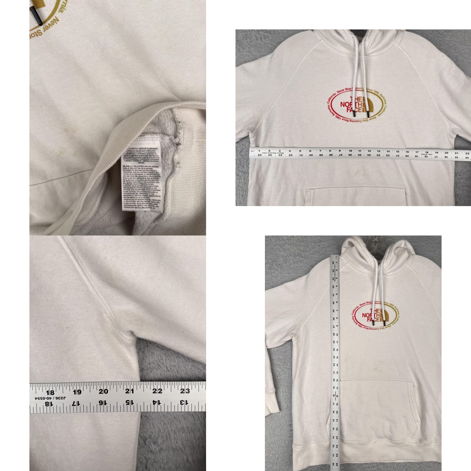 The North Face The North Face Hoodie Womens Large White Graphic Logo Raglan Pullover Sweatshirt Size L / US 10 / IT 46 - 8 Thumbnail