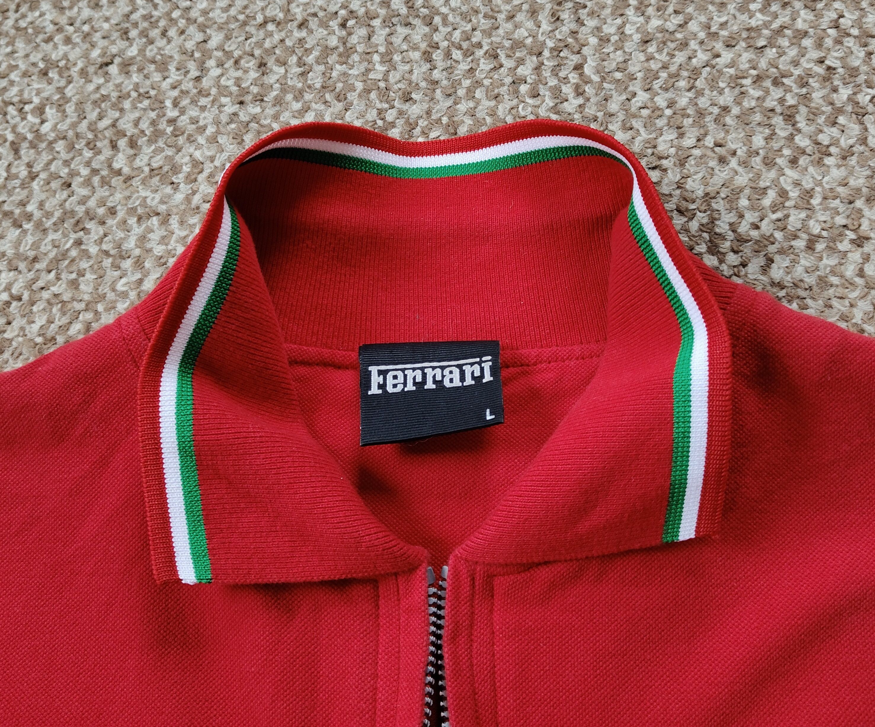 Ferrari Vintage 1999 Ferrari Men's Retro Red Zip Polo T Shirt sz L Size US L / EU 52-54 / 3 - 6 Thumbnail