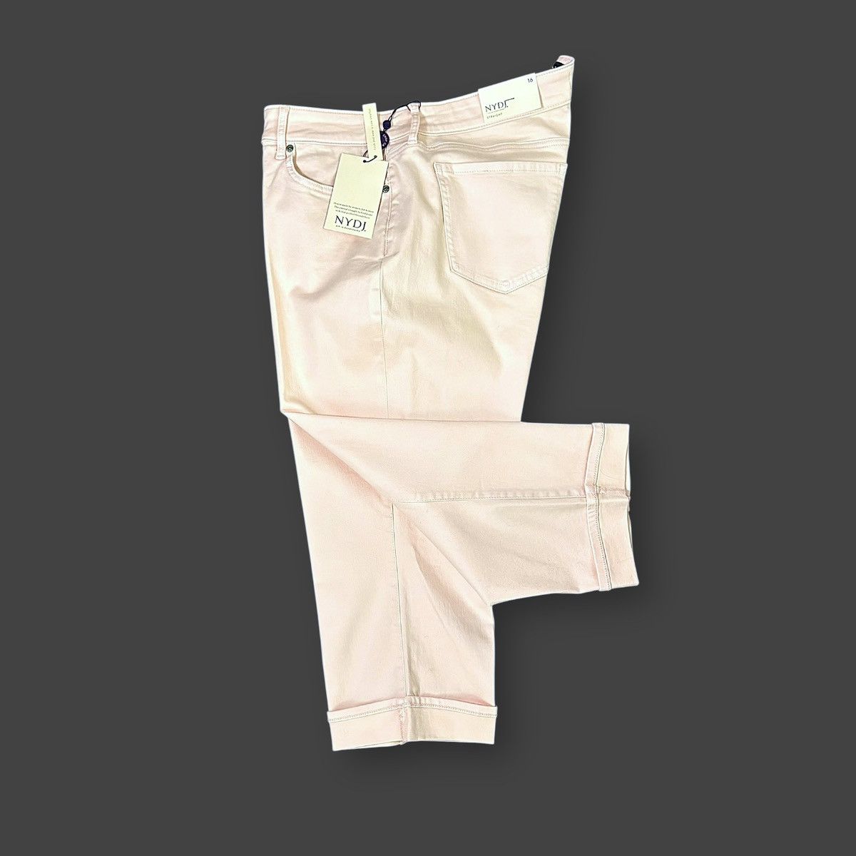 NYDJ NYDJ Marilyn Women’s Peach Straight Crop Denim Jeans Sz 16 Size 36" / US 14 / IT 50 - 8 Thumbnail