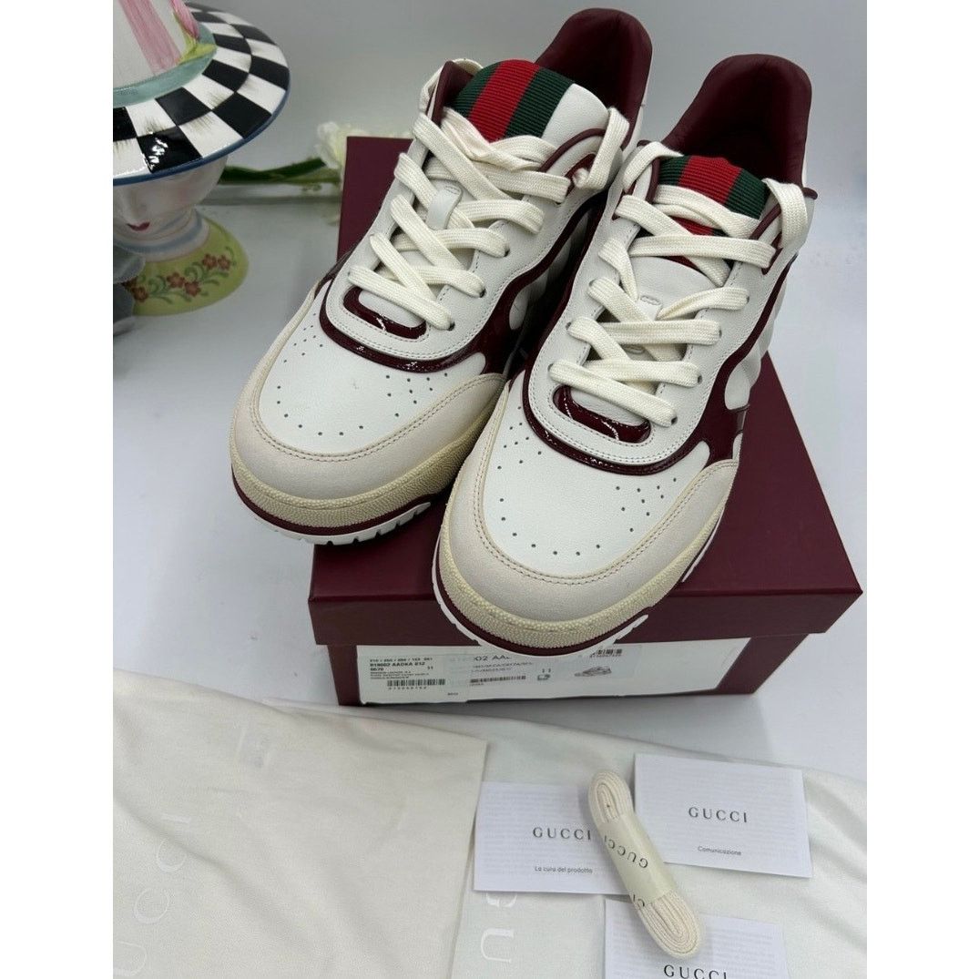 Gucci Gucci re-web sneakers in white leather sz 11 fits 11.5 US Size US 11.5 / EU 44-45 - 9 Thumbnail
