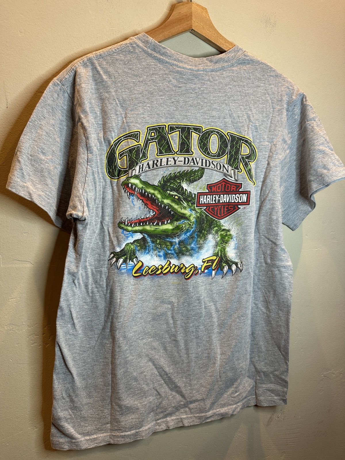 Harley Davidson *RARE* Vintage Harley Davidson Gator Leesburg Florida Shirt Size US M / EU 48-50 / 2 - 2 Thumbnail