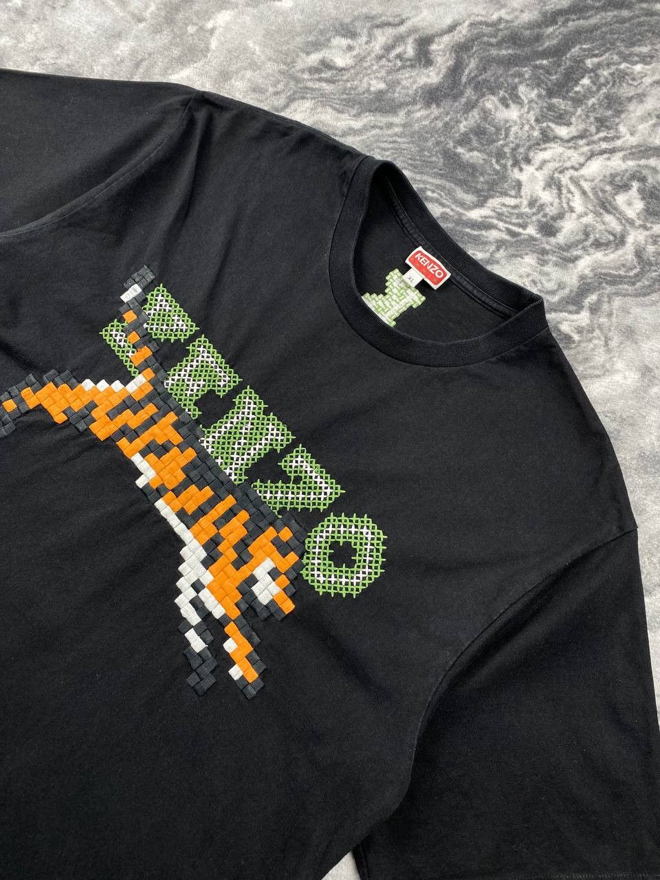 Kenzo Kenzo Pixel Tige T Shirt Big Logo Men Size XL Black Size US XL / EU 56 / 4 - 10 Thumbnail