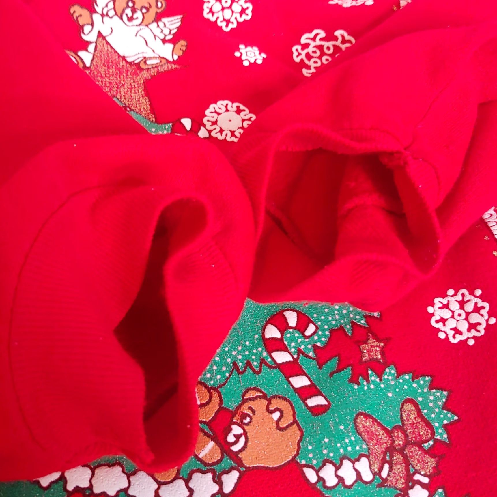 Vintage VINTAGE Precious Gems Christmas Nightgown OSFM Red Bears Cat Glitter Long Sleeve Womens Size ONE SIZE - 5 Thumbnail