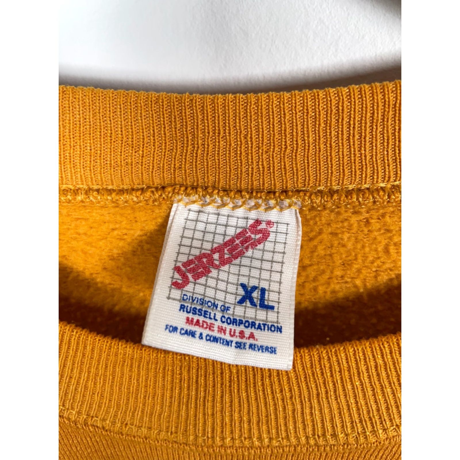 Jerzees VINTAGE Jerzees Football Sweatshirt Adult XL Dark Yellow Crewneck I Gotta Sack 50/50 Mens Sweatshirt Size US XL / EU 56 / 4 - 3 Thumbnail