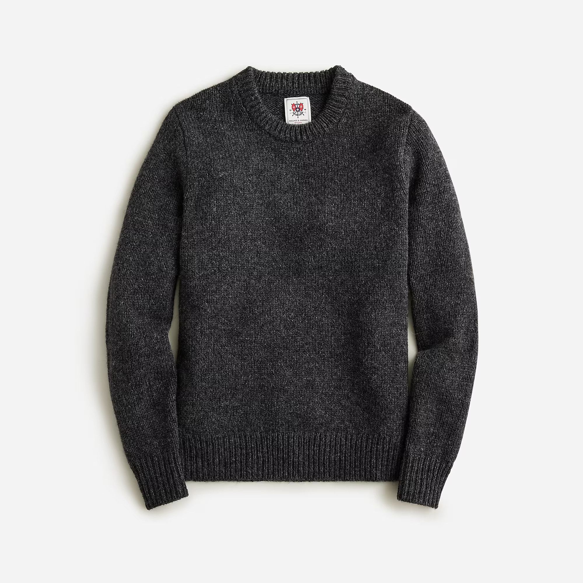 image of J Crew x Wallace Barnes J. Crew Wallace & Barnes Wool Crewneck Sweater Charcoal in Grey (Size XL)