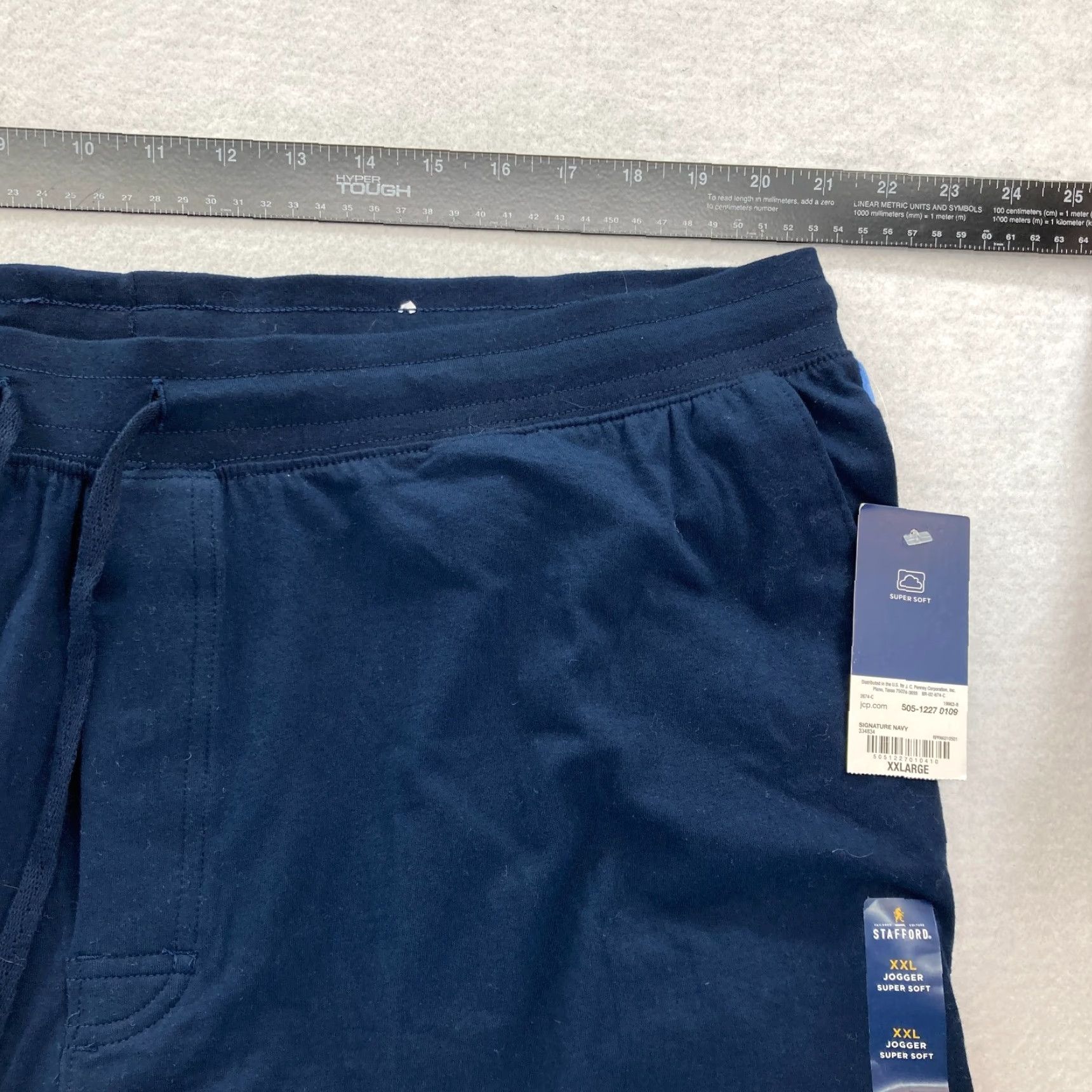 Stafford Stafford Pajama Pants Mens 2XL Blue Stretch Fabric Joggers Drawstring Tapered Clothing Size US 39 - 6 Thumbnail