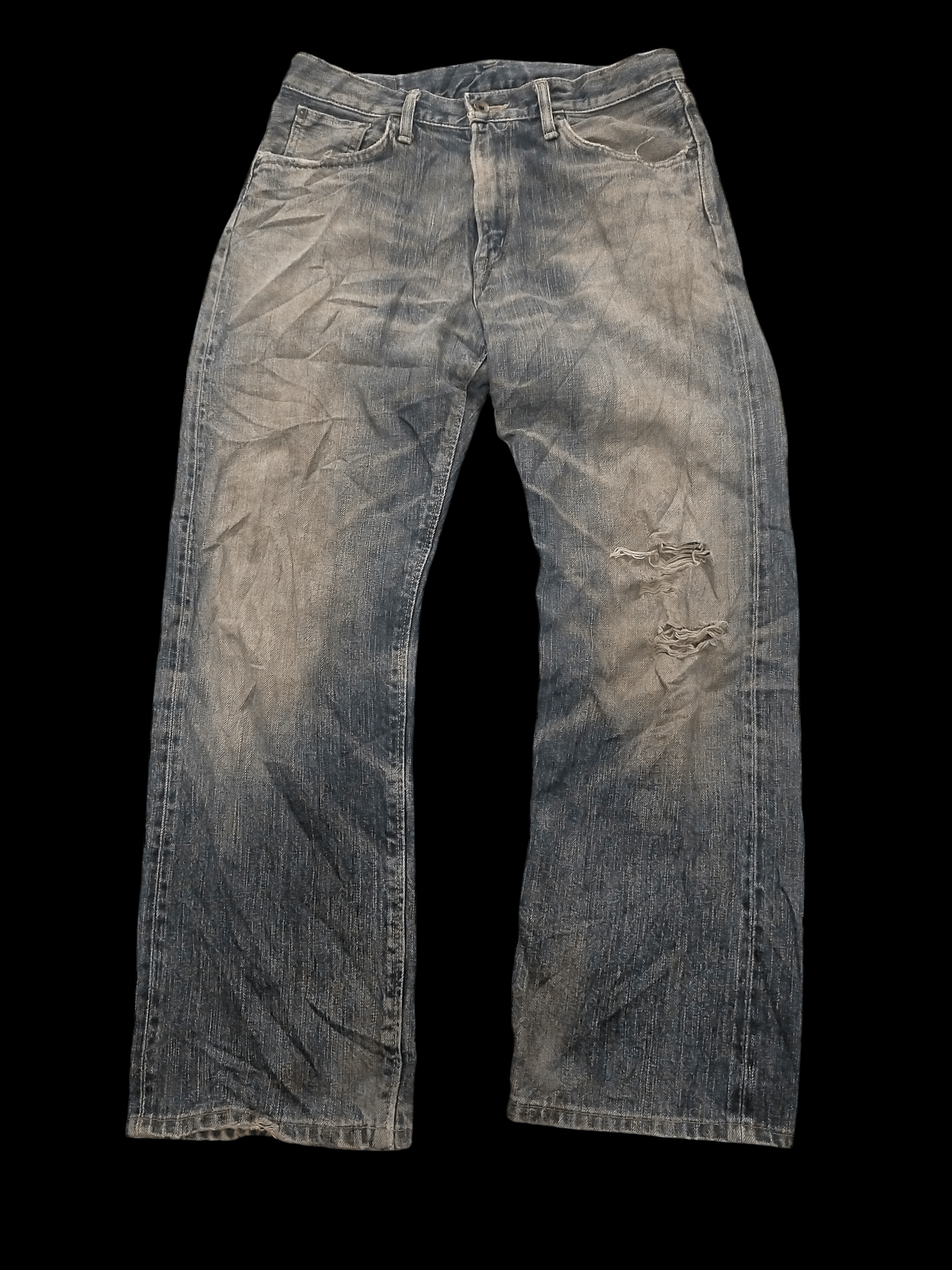 Edwin × If Six Was Nine × Le Grande Bleu (L.G.B.) 🔥Vintage🔥 Edwin 505zx Mudwash Distressed Selvedge Jeans Size US 32 / EU 48 - 1 Thumbnail