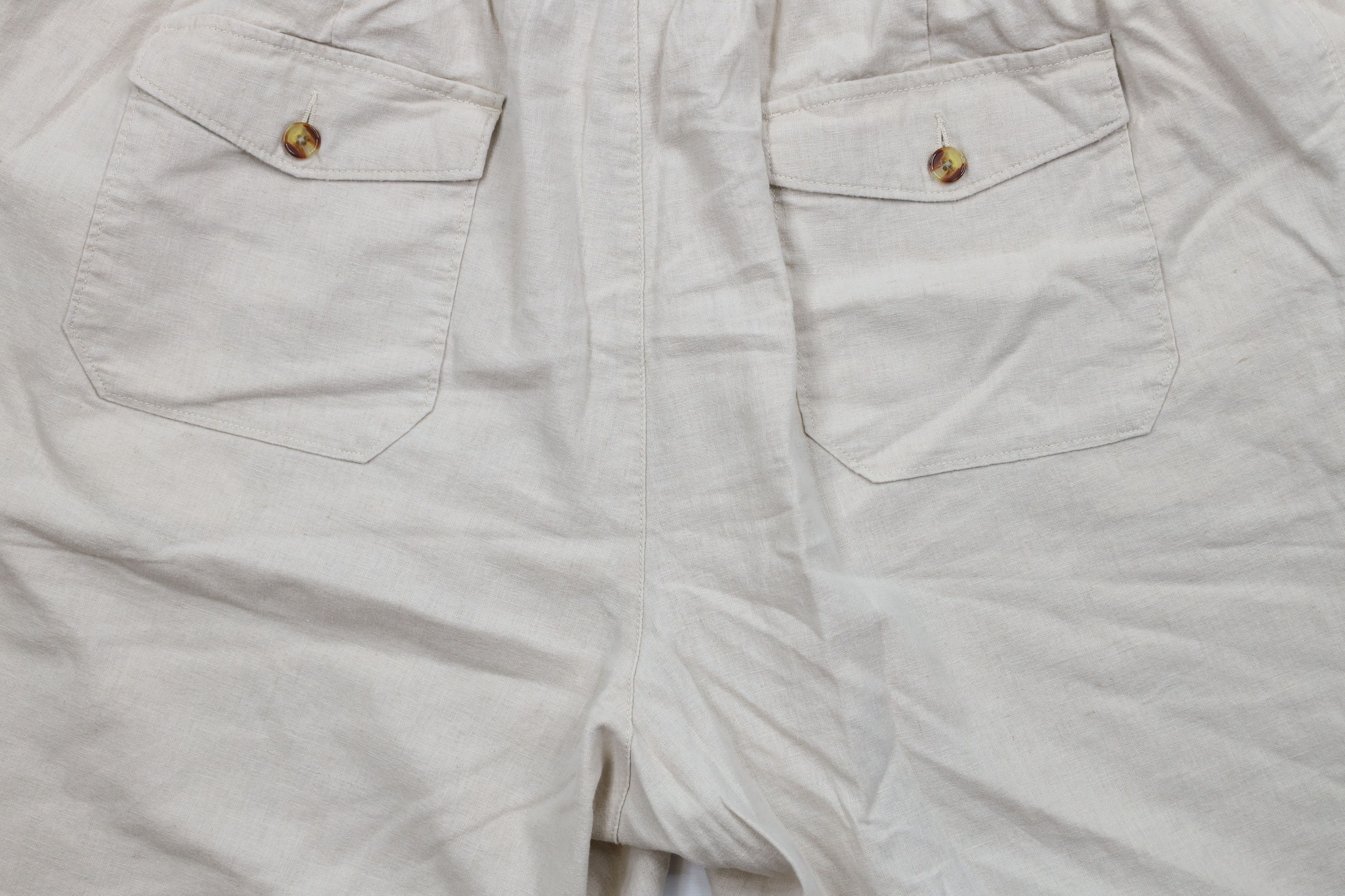 Vintage Vintage 90s Y2K Streetwear Fit Linen Blend Shorts Beige Size US 36 / EU 52 - 9 Thumbnail