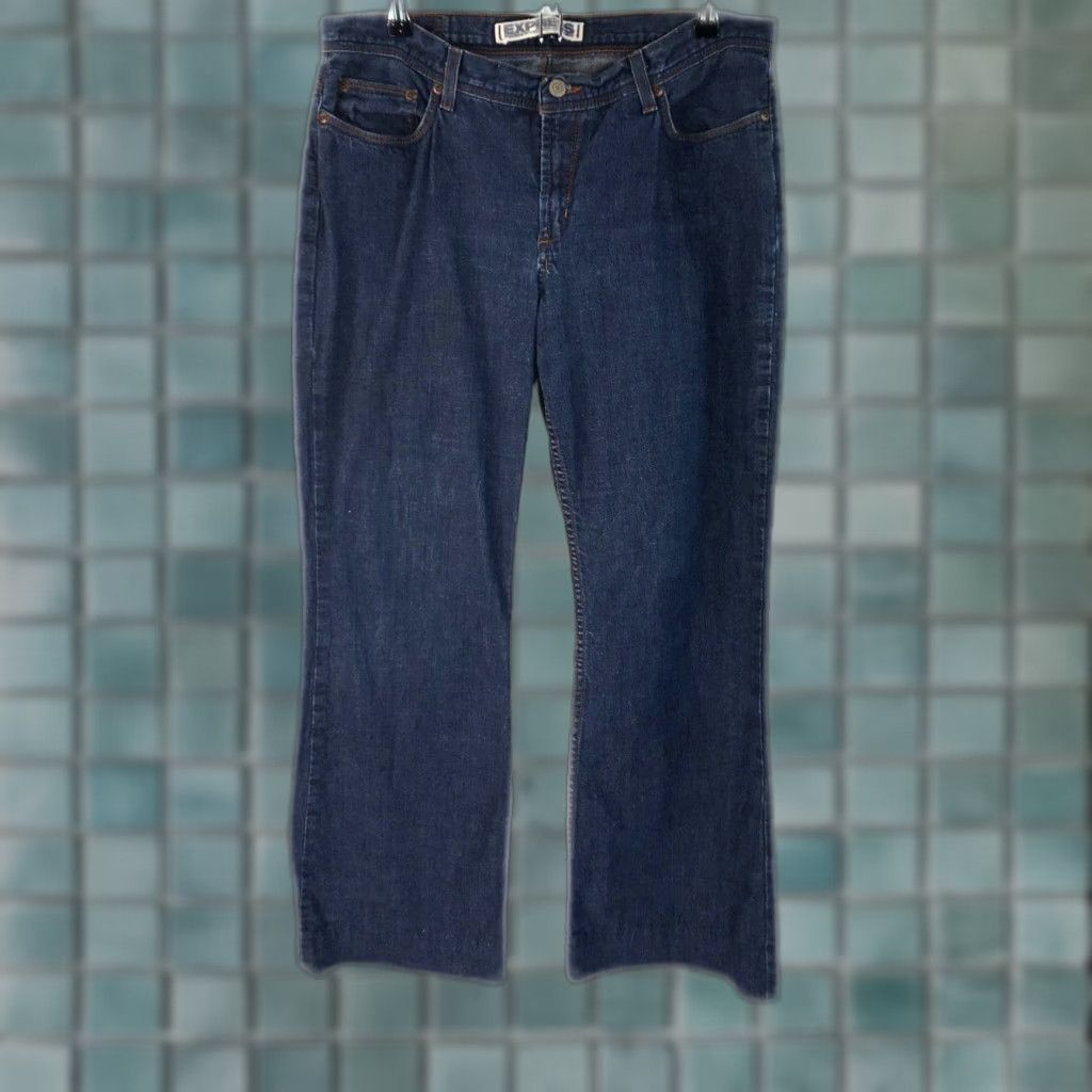 Express Express Precision Fit Hipster Flare Jeans Blue Womens Size 13/14 Regular 28 in Inseam Size 34" / US 12 / IT 48 - 1 Thumbnail