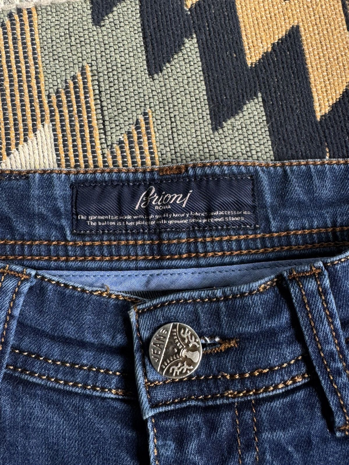 Brioni Brioni Logo Denim Luxury Jeans Size US 31 - 11 Thumbnail