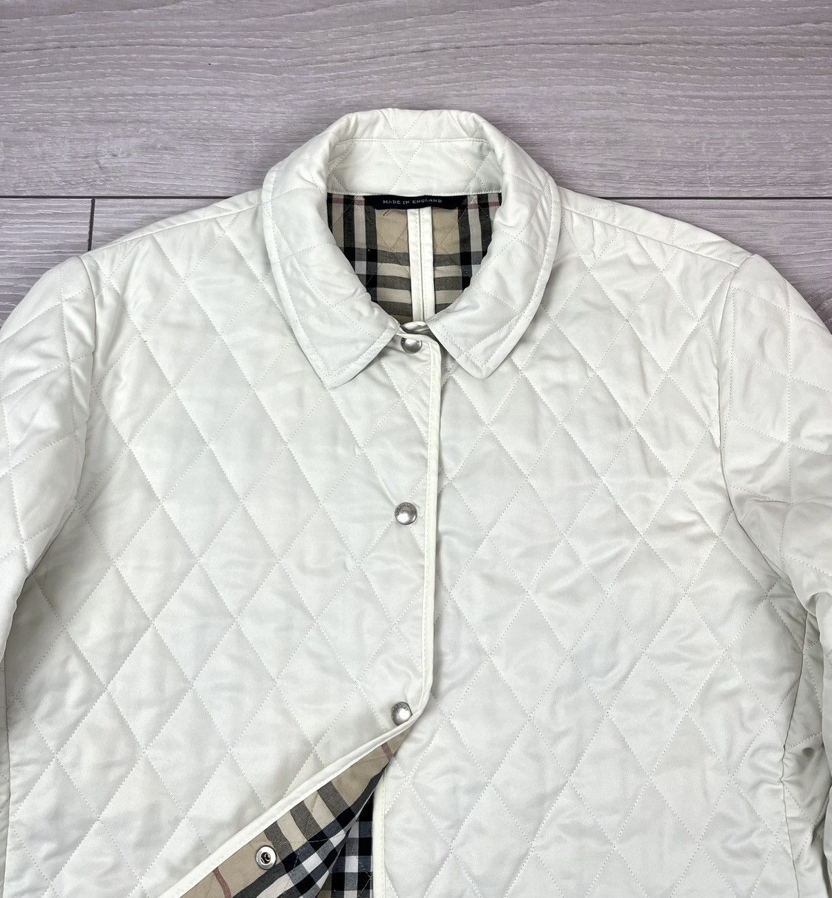 Burberry Burberry London White Quilted Nova Check Womens Jacket Size L / US 10 / IT 46 - 6 Thumbnail