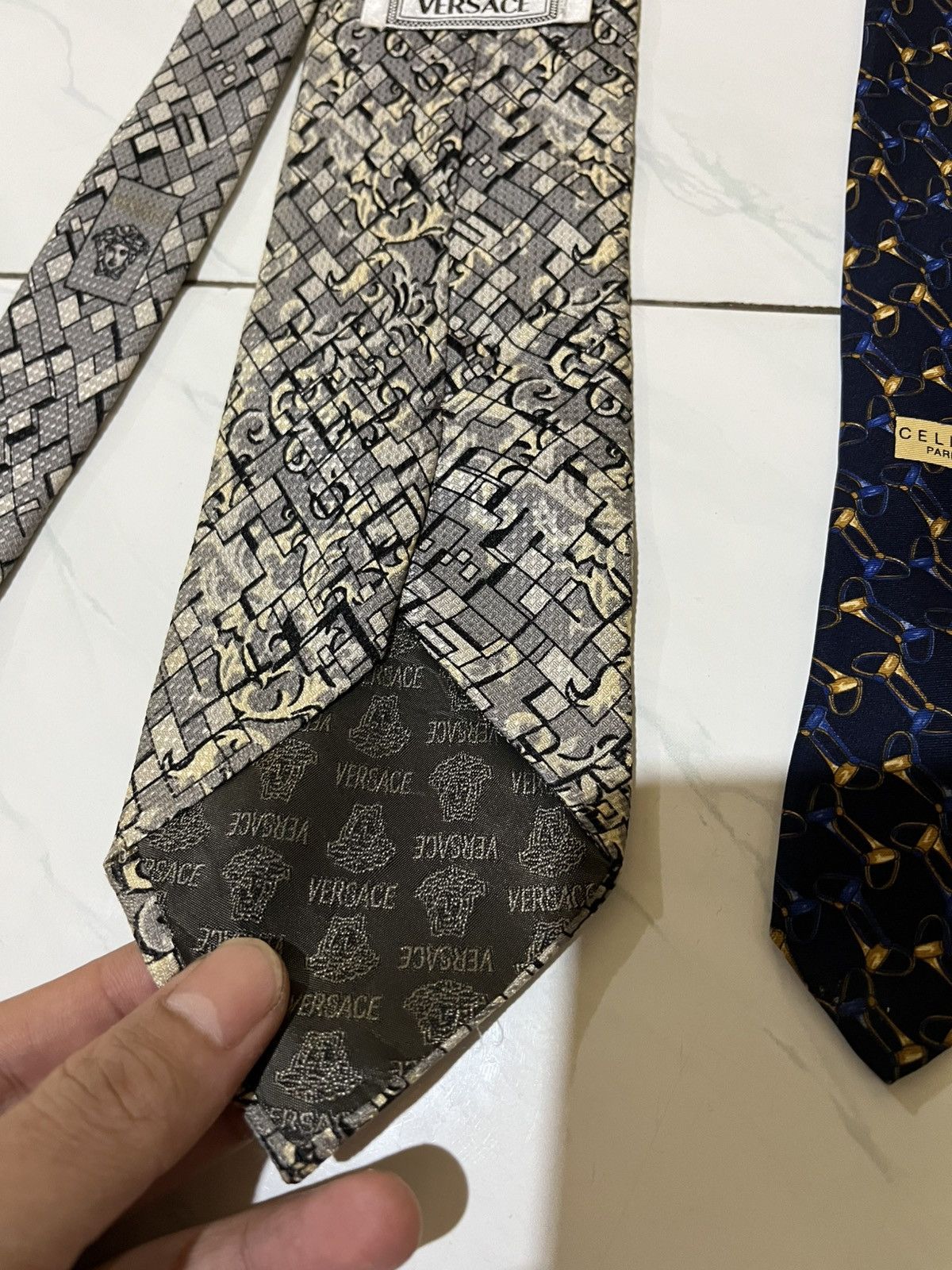 Designer 🔥 Bundle 2 Ties Gianni Versace & Celine Paris Size ONE SIZE - 11 Thumbnail