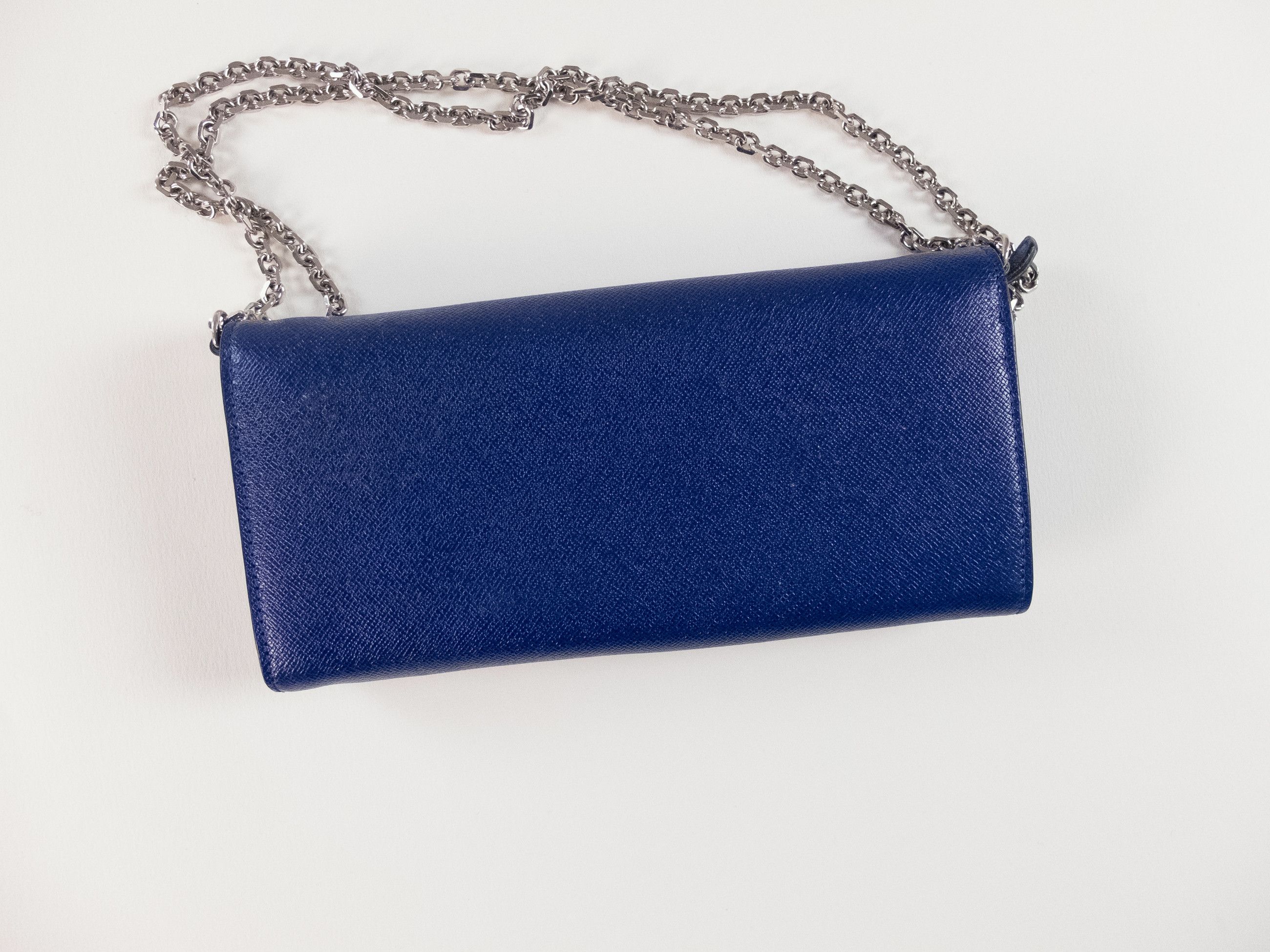 Alexander McQueen ALEXANDER MCQUEEN Heroine blue leather chain wallet q Size ONE SIZE - 4 Thumbnail