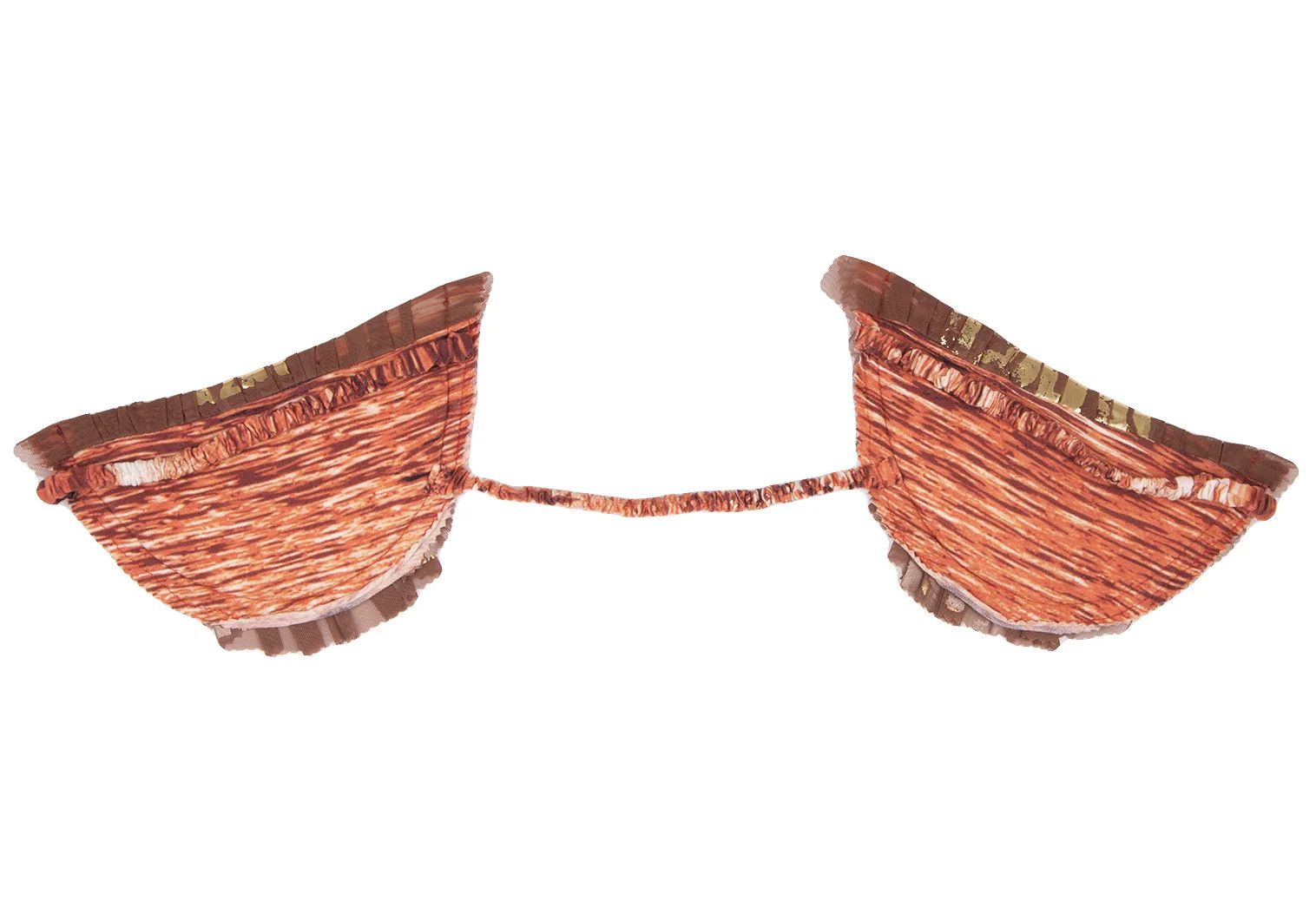 Jean Paul Gaultier Shoulder Pad Pinked Cut T-Shirt in Orange and White Size US M / EU 48-50 / 2 - 8 Thumbnail