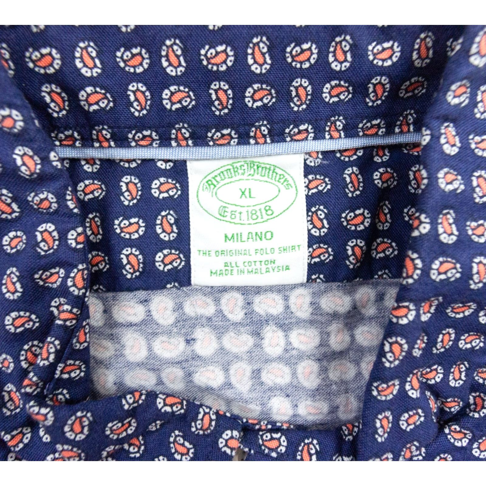 Brooks Brothers VINTAGE BROOKS BROTHERS Shirt Mens XL Blue Paisley Oxford OCBD Long Sleeve Button-Up Size US XL / EU 56 / 4 - 6 Thumbnail