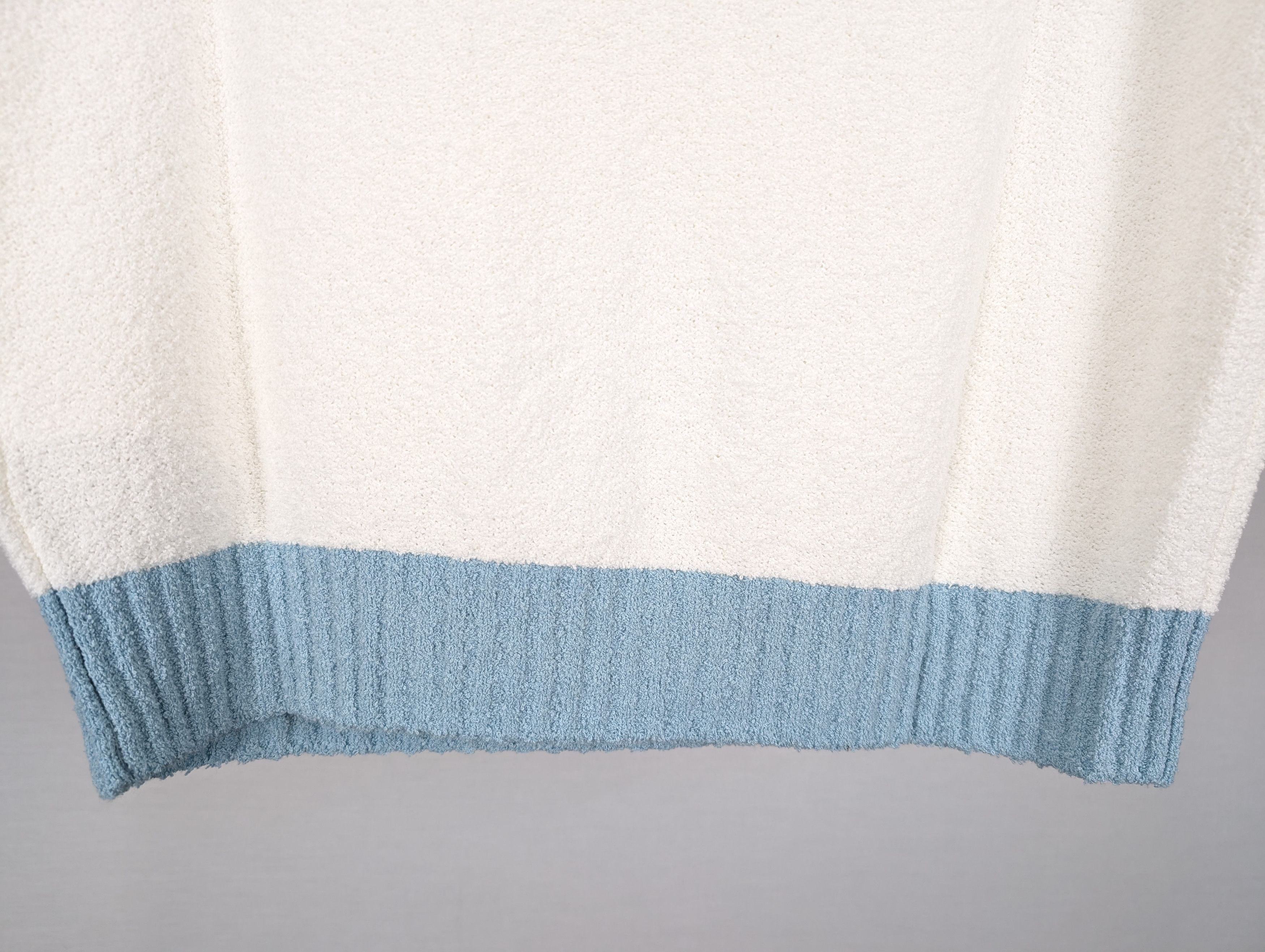 Casablanca o1rshd1 555 / Raglan Boucle Polo Shirt in White/Blue Size US XXL / EU 58 / 5 - 12 Thumbnail
