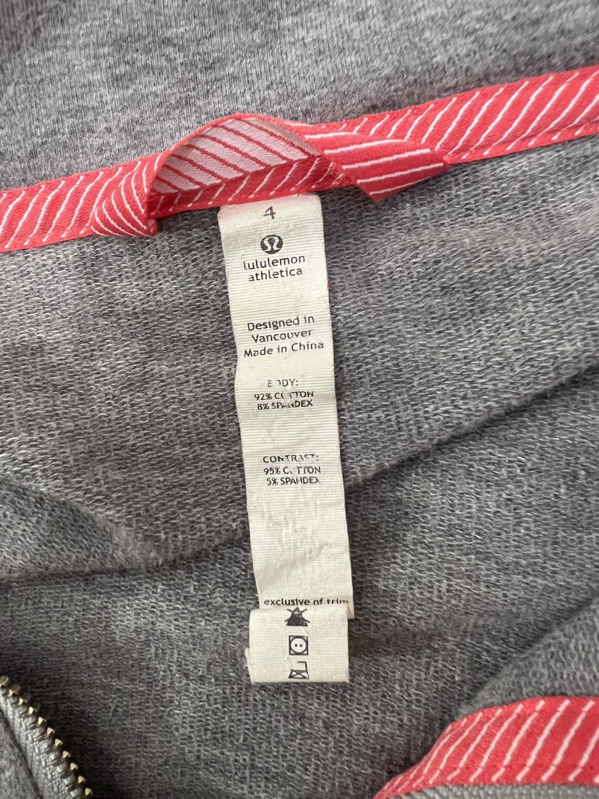 Lululemon Lululemon Grey Pink Stripe Flashback Full Zip Hoodie Size S / US 4 / IT 40 - 4 Thumbnail