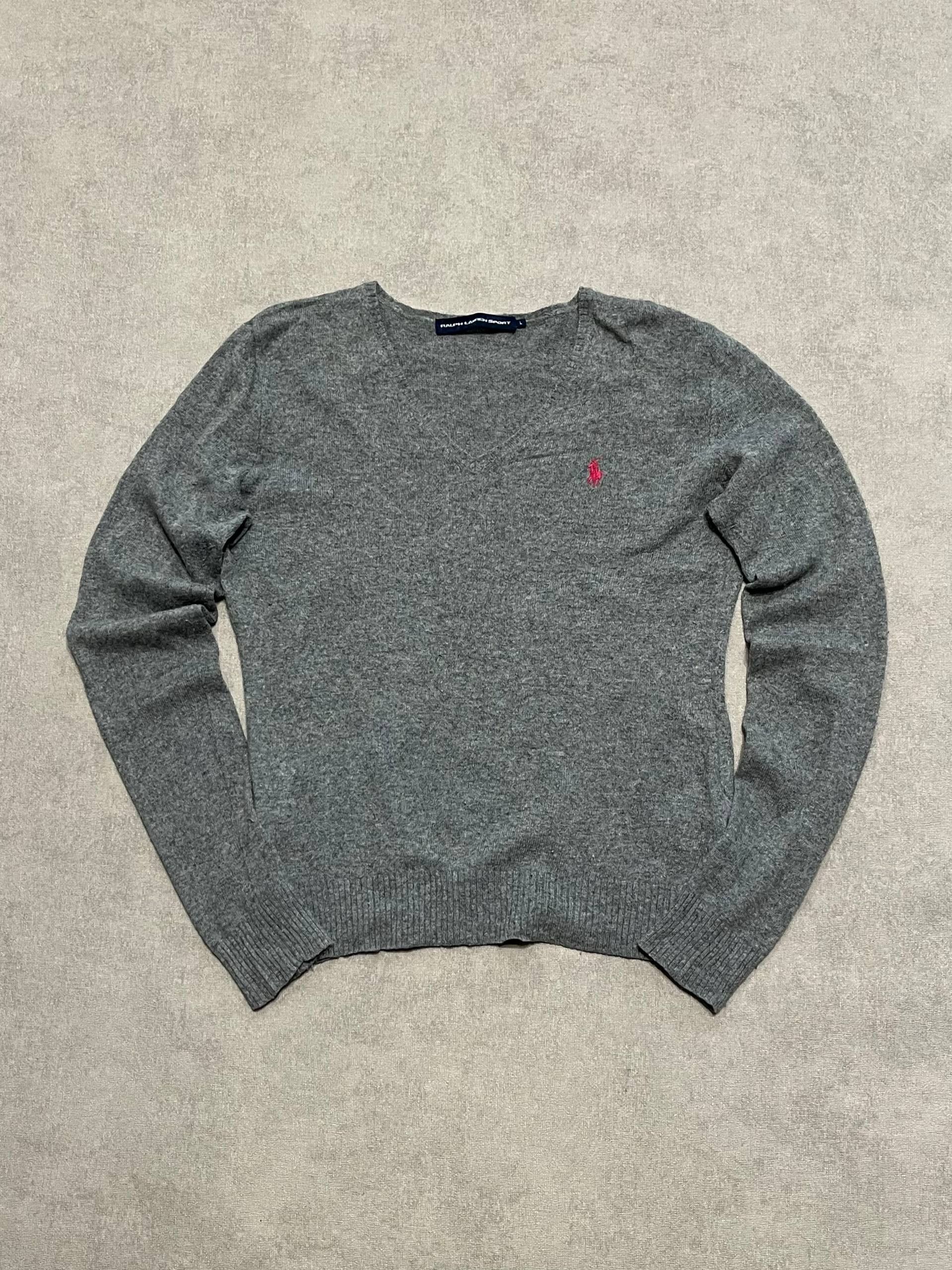 Polo Ralph Lauren Polo Ralph Lauren V - Neck Cable Knit Wool Sweater Women`s Size L / US 10 / IT 46 - 1 Thumbnail