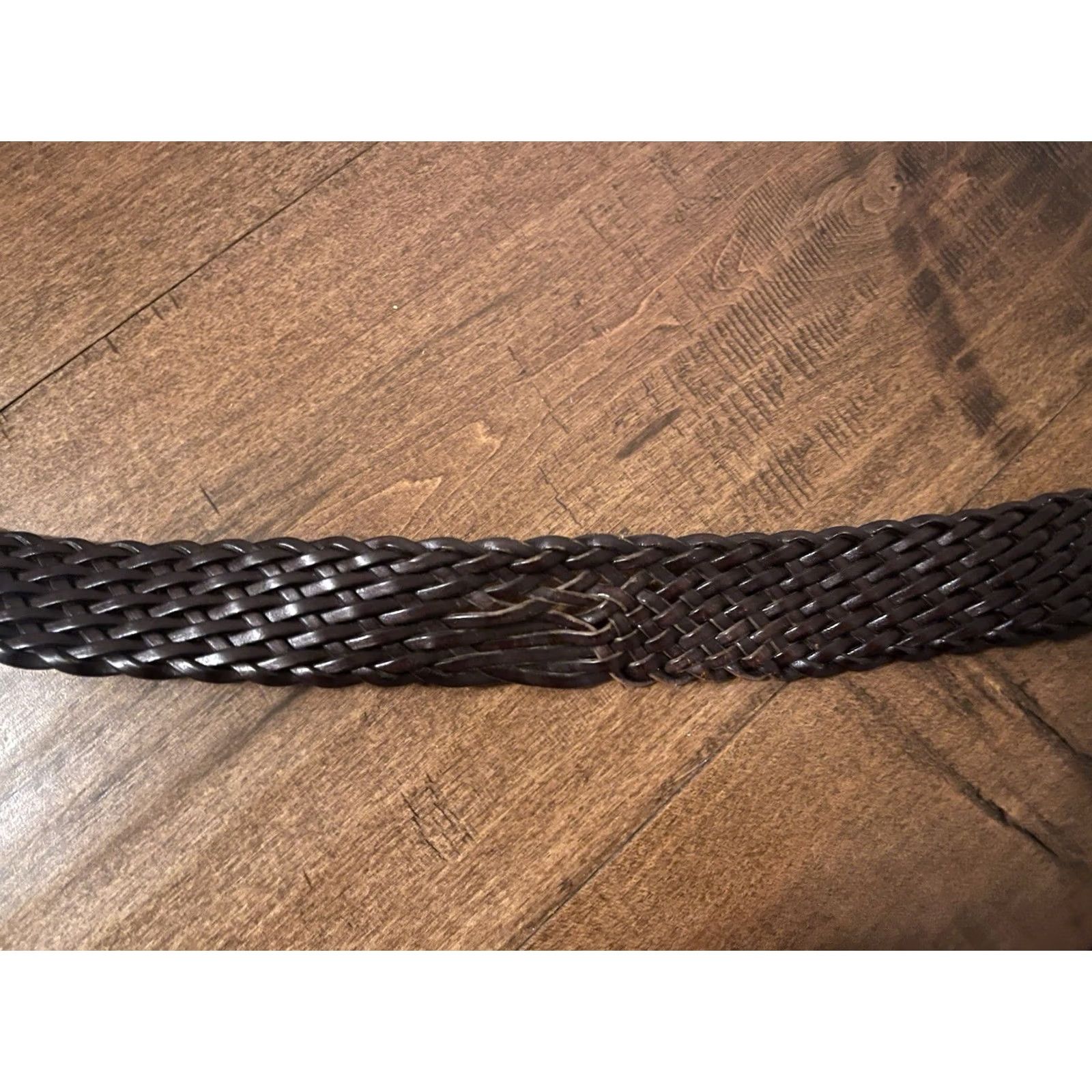 Michael Kors Michael Kors Belt Braided Leather Gold Hardware Dark Brown L Women's Size ONE SIZE - 5 Thumbnail