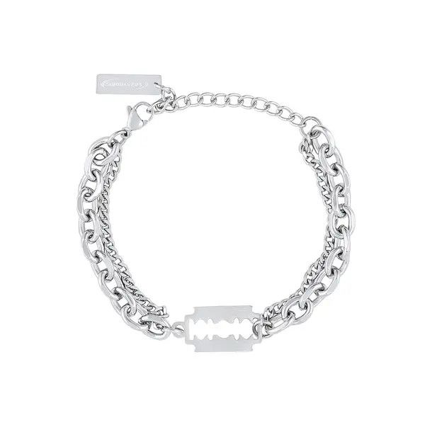 Jewelry Silver Razor Blade Chain Bracelet, Men's Chunky Jewelry Size ONE SIZE - 5 Thumbnail