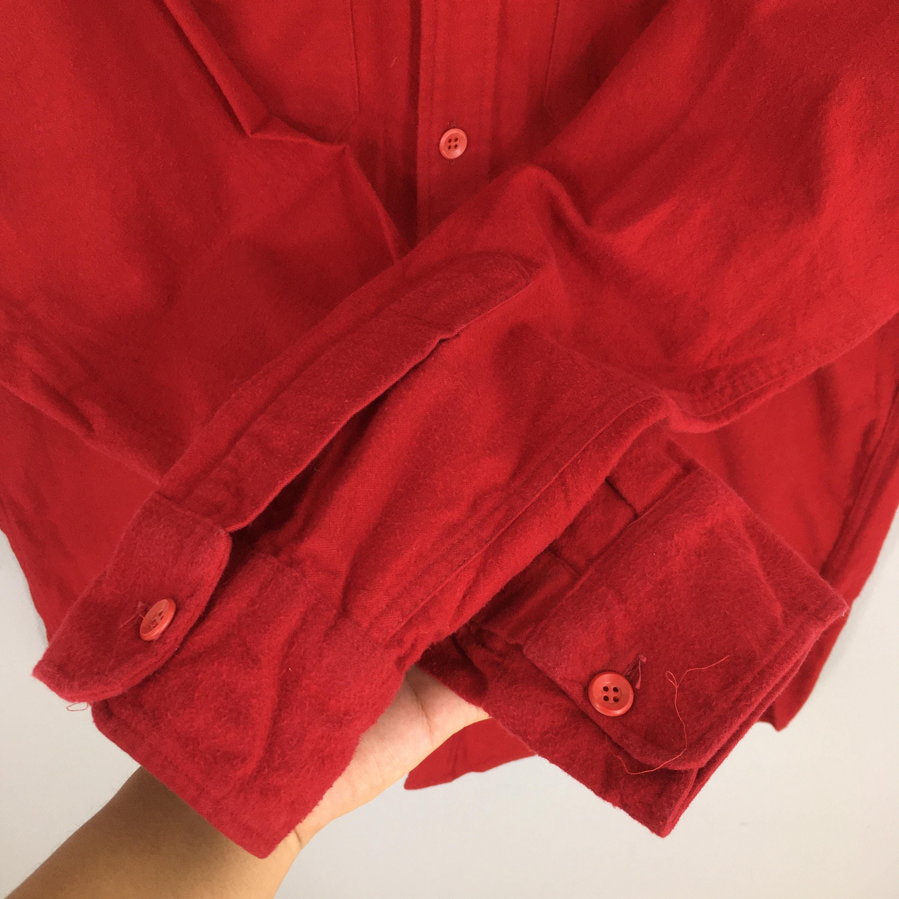 L.L. Bean × Vintage Vintage 1970's LL Bean Chamois Red Flannel Shirt Large Size US L / EU 52-54 / 3 - 4 Thumbnail