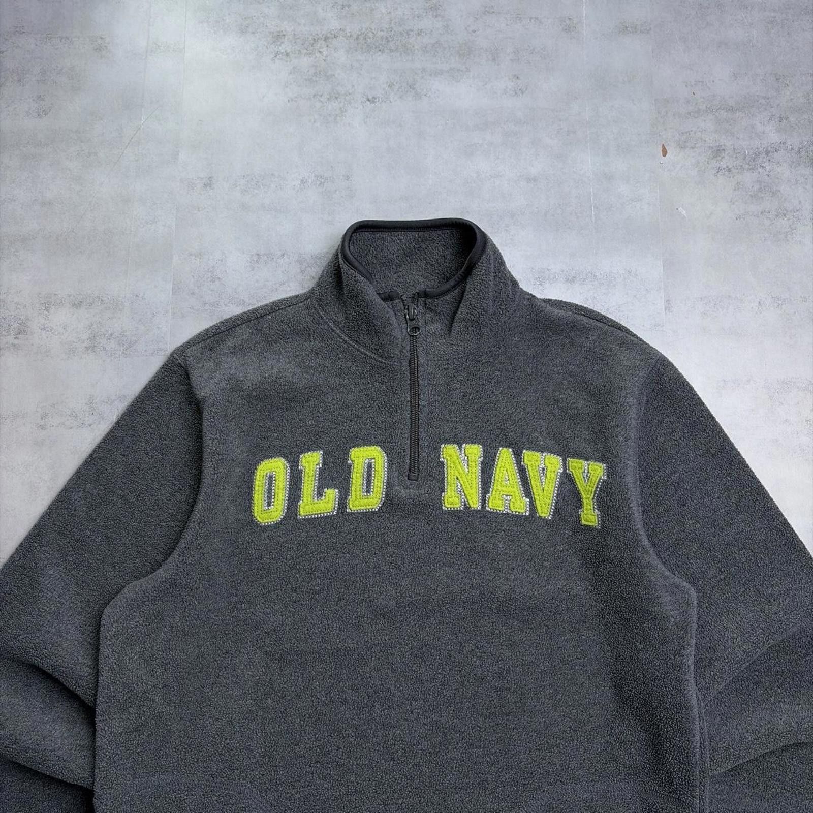 Old Navy Y2K Grey Old Navy Grunge Skater Fleece Quarter Zip Sweater Size M / US 6-8 / IT 42-44 - 3 Thumbnail