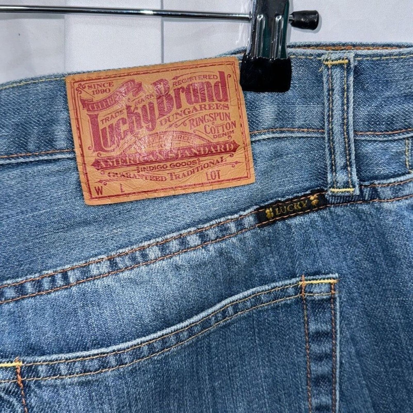 Lucky Brand Lucky Jean's mens blue straight leg denim jeans | Sz 33 Size US 33 - 6 Thumbnail