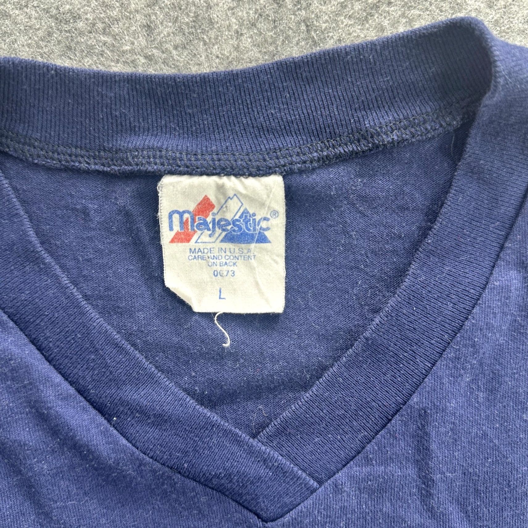 Vintage VINTAGE Majestic Shirt Mens L Navy Blue Hot Dottie Tank Top Sleeveless USA 90s Size US L / EU 52-54 / 3 - 6 Thumbnail