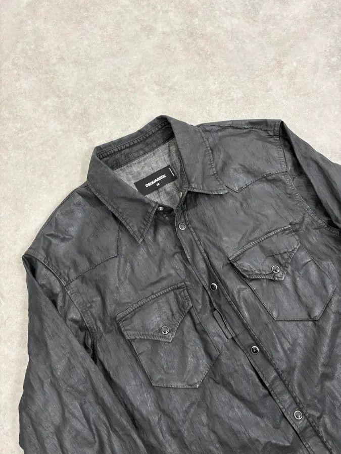 Dsquared2 AW2016 Dsquared2 Black Waxed Shirt Size US M / EU 48-50 / 2 - 5 Thumbnail