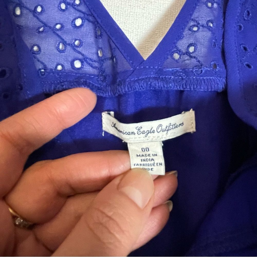 American Eagle Outfitters American Eagle Outfitters Royal Blue Sleeveless Cotton Mini Size XXS / US 00 / IT 34 - 5 Thumbnail