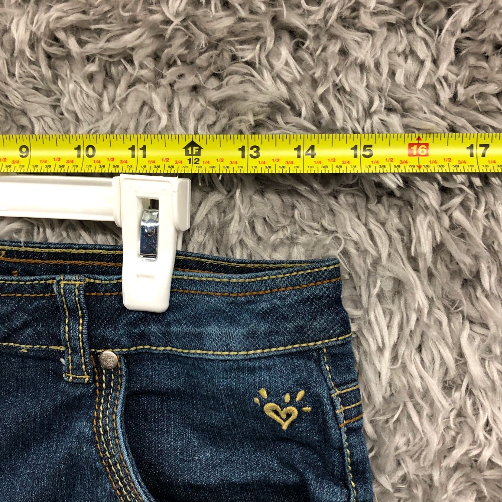 Vintage Justice Simply Low Capri Jeans Size 14 Juniors Dark Wash Blue Denim Womens Regular 5-Pocket Size 36" / US 14 / IT 50 - 2 Thumbnail