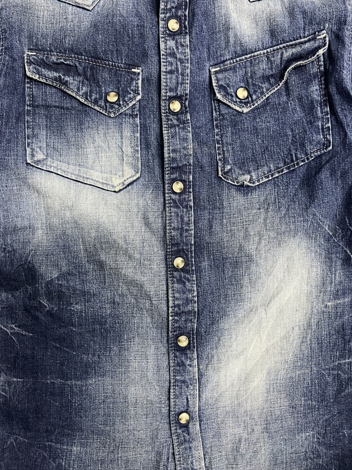 GOSTAR DE FUGA Gostar De Fuga Indigo Chambray Denim Western Shirt Size US S / EU 44-46 / 1 - 4 Thumbnail
