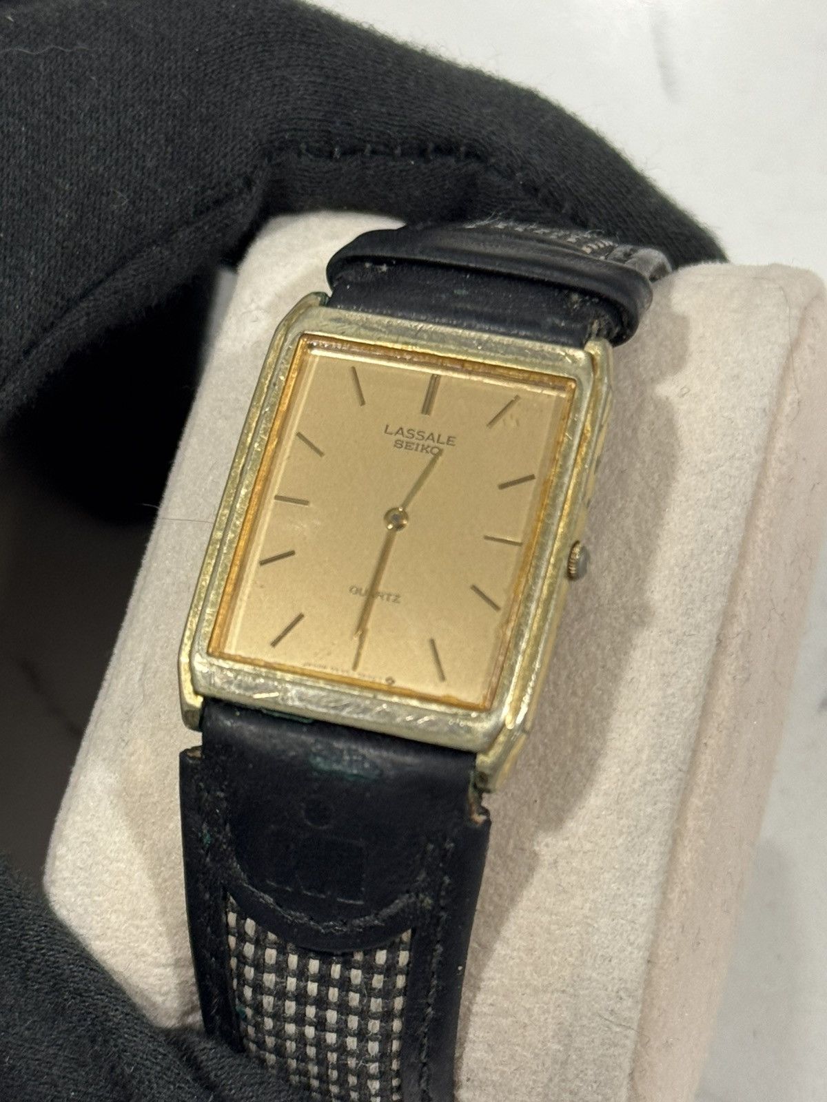 Seiko Vintage Seiko Lassale Gold Quartz Tank Watch Champagne Dial Size ONE SIZE - 6 Thumbnail